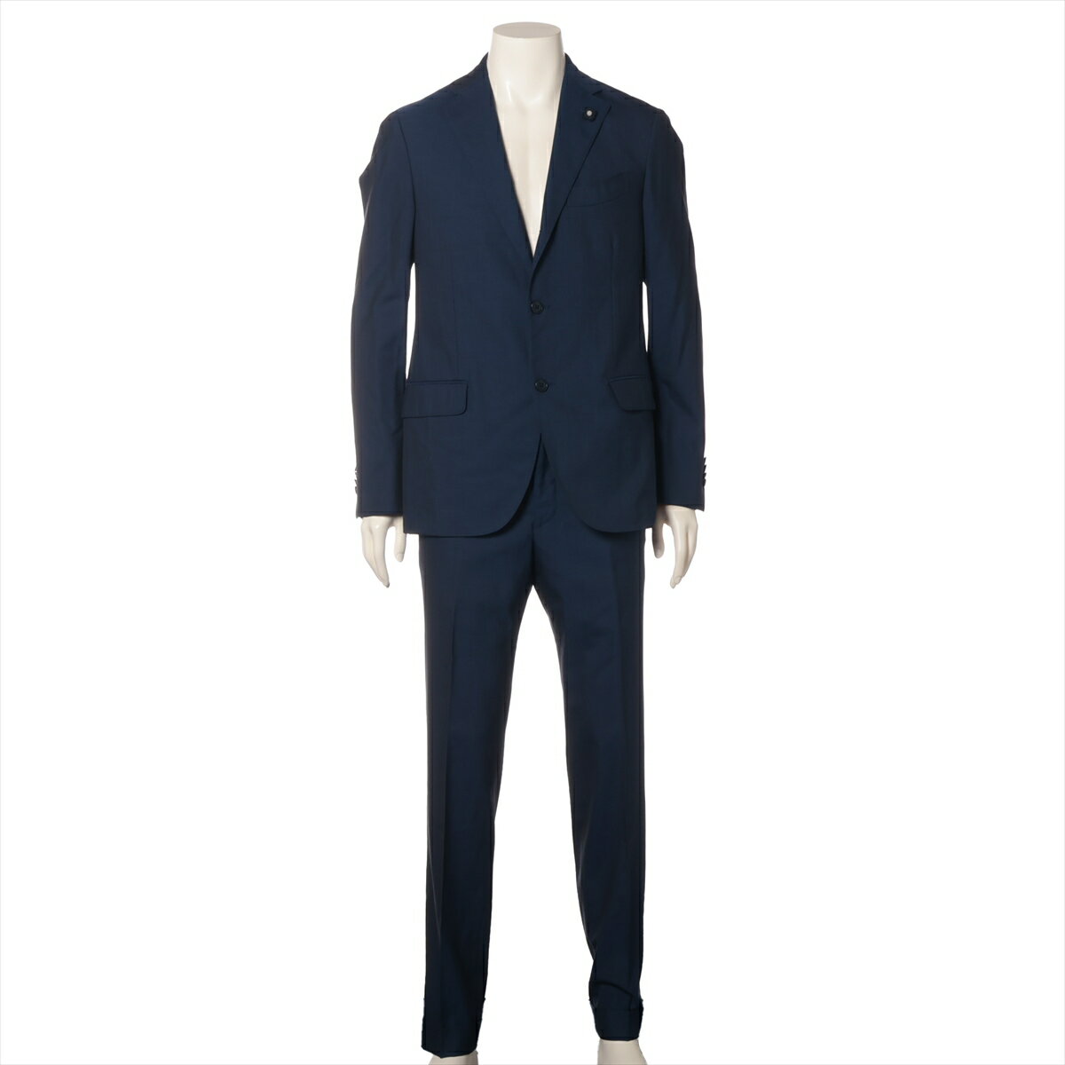 【中古】ラルディーニ ウール セットアップ 48 メンズ ブルー JK801AQ 裾上げ有