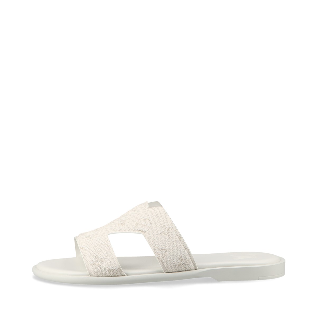 【中古】ヴィトン LVオアシスライン 25年 レザー サンダル 8 メンズ ホワイト FD0225 モノグラム 袋 箱あり