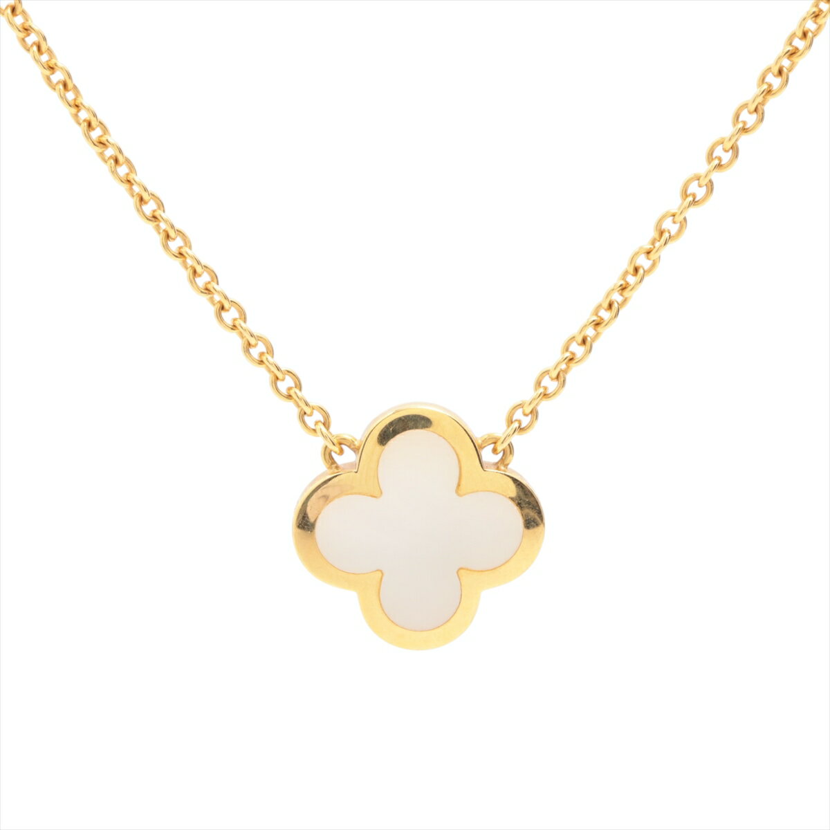 【中古】ヴァンクリーフ&アーペル ピュア アルハンブラ シェル ネックレス 750(YG) 8.5g