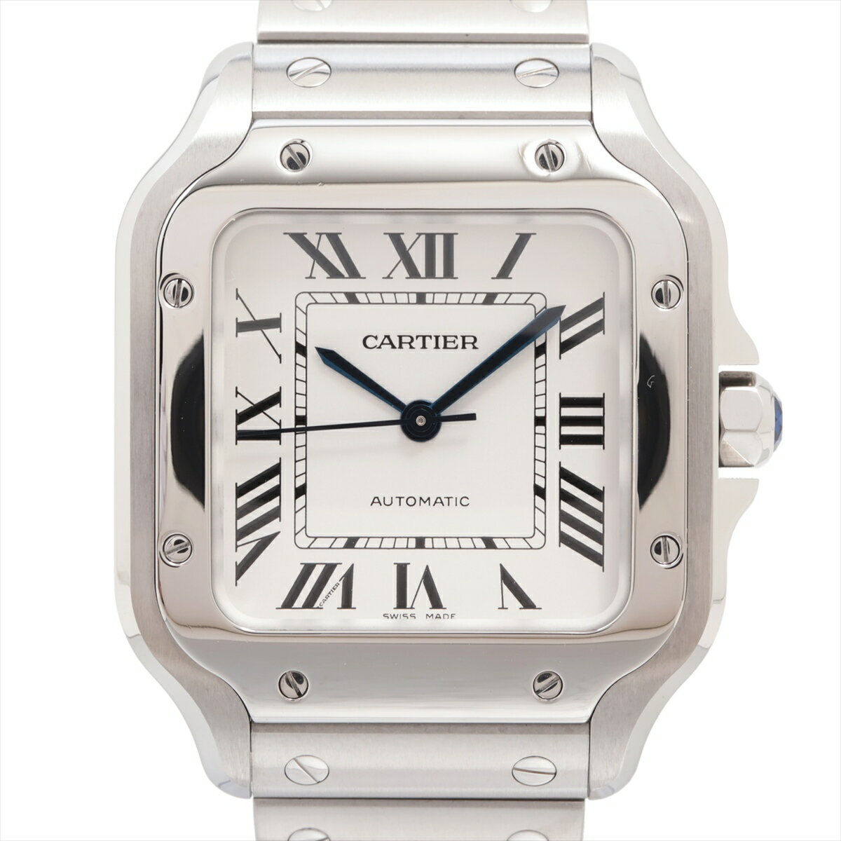 【中古】カルティエ サントス ドゥ カルティエ MM WSSA0029 SS SS AT シルバー文字盤 あまりごま3