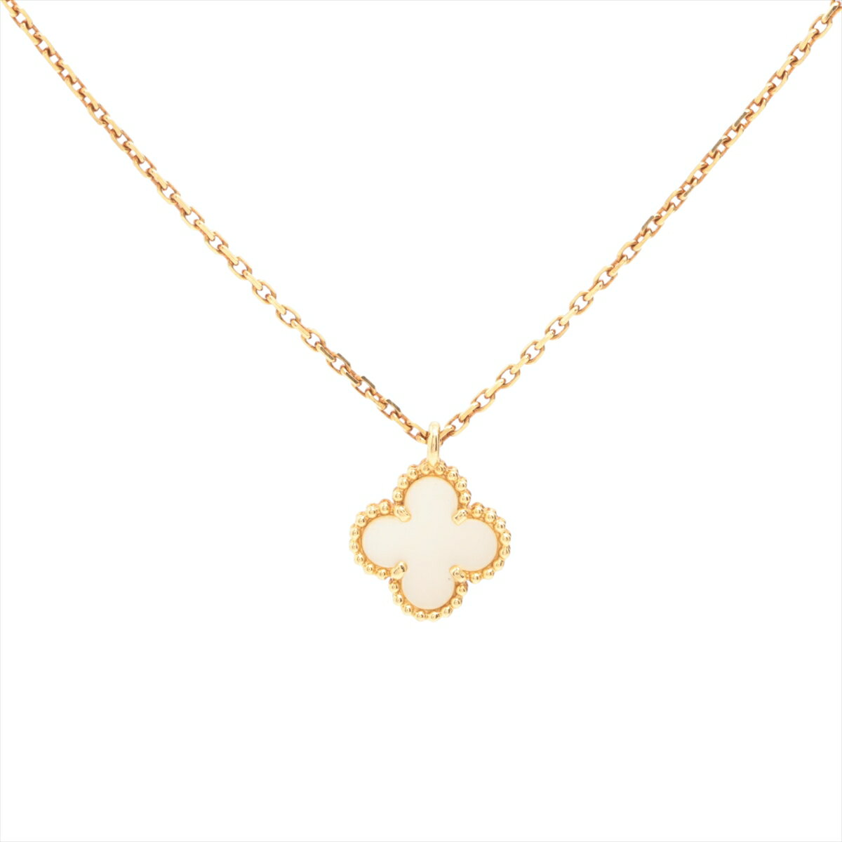 【中古】ヴァンクリーフ&アーペル スウィートアルハンブラ シェル ネックレス 750(YG) 2.8g