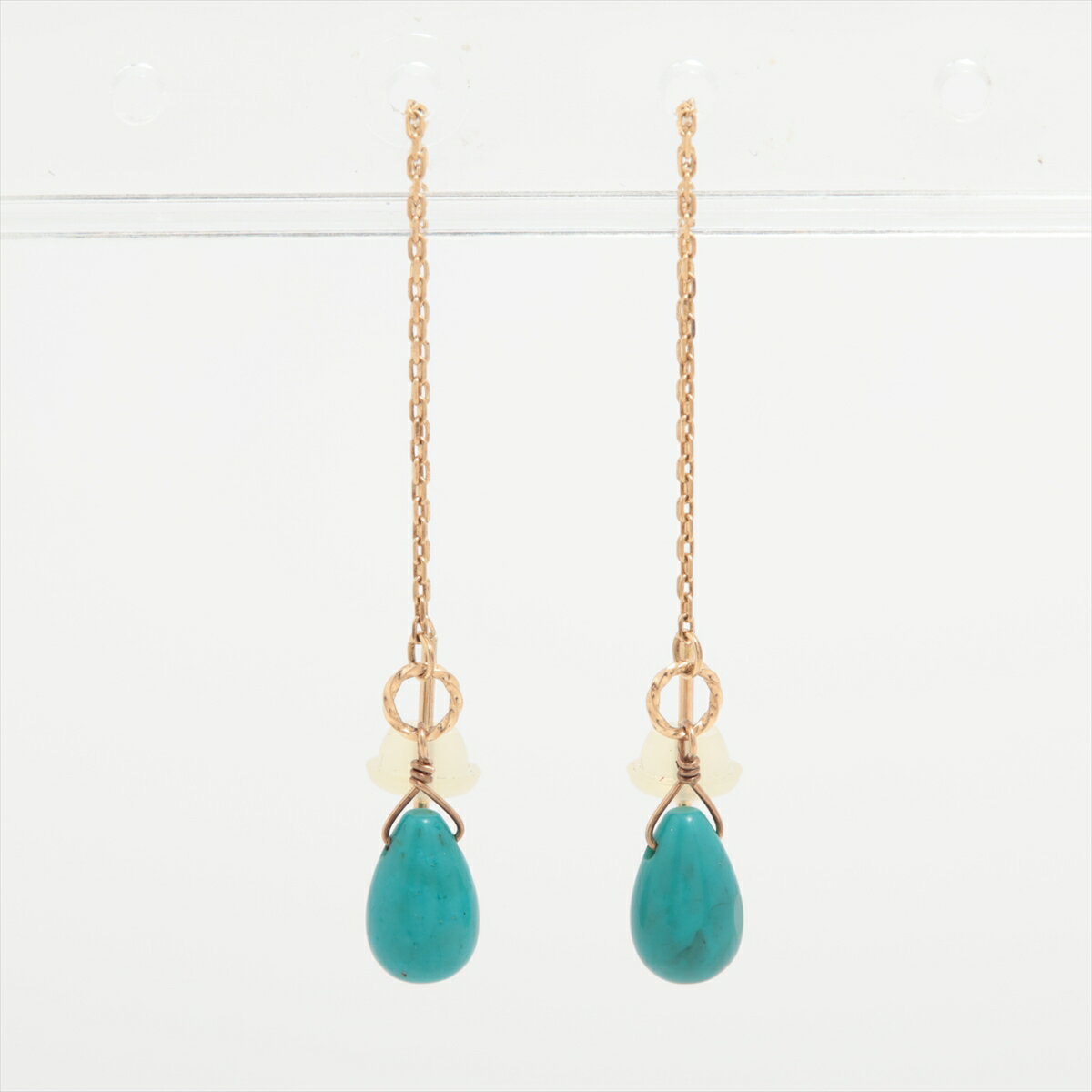 【中古】 アガットターコイズピアス...