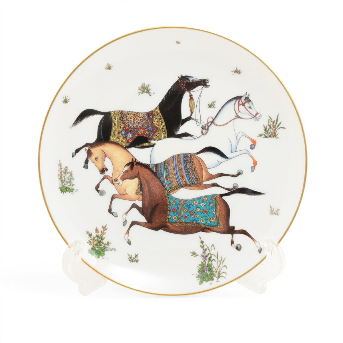 【中古】エルメス シュヴァルドリアン プレート 陶器 底印「太陽」