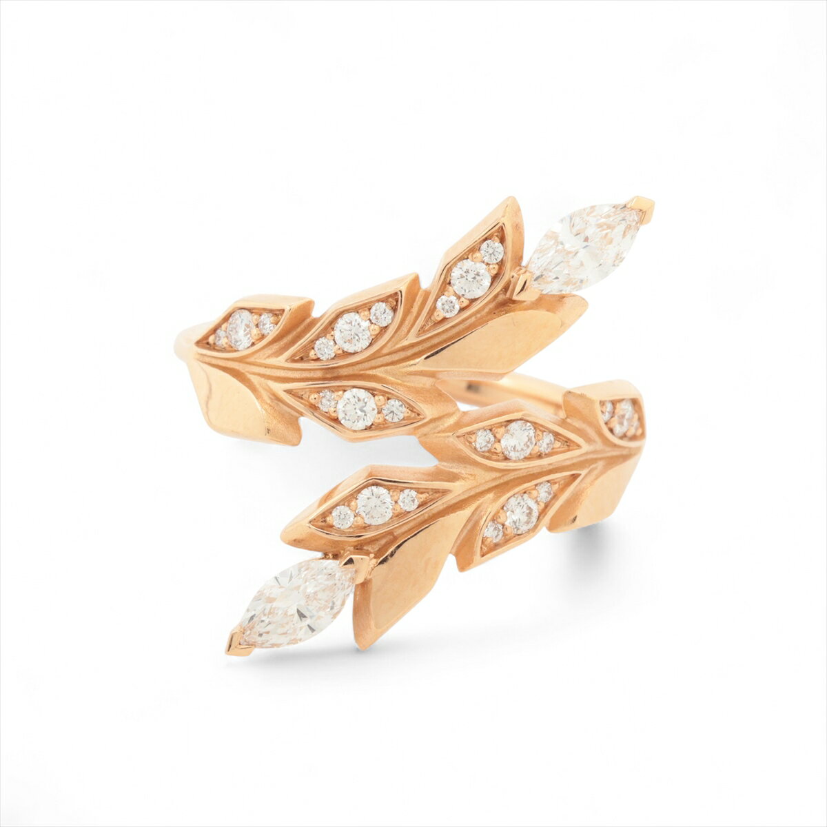 【中古】ティファニー ビクトリア ヴァイン バイパス ダイヤ リング 750(PG) 4.2g d0.41