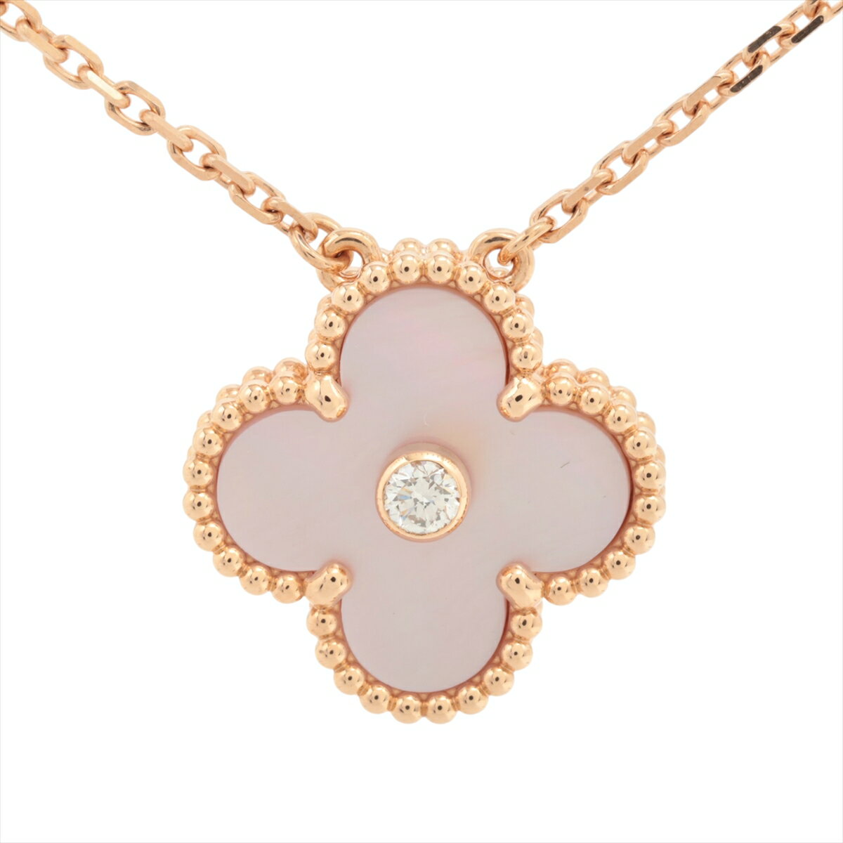 【中古】ヴァンクリーフ&アーペル ヴィンテージアルハンブラ ピンクシェル ダイヤ ネックレス 750(PG) 6.0g VCARPM0P00 2025年ホリデー限定のサムネイル