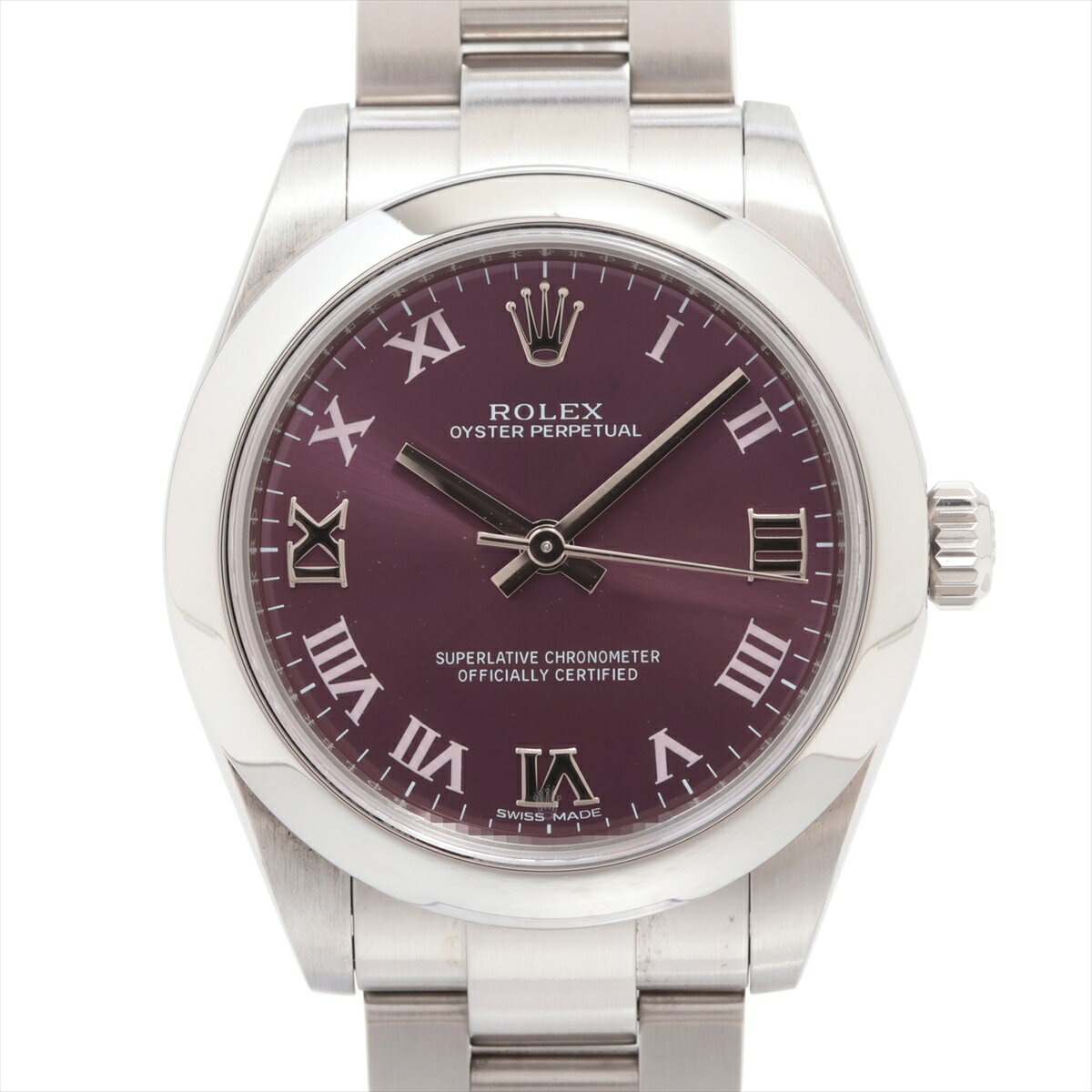 【中古】ロレックス オイスターパーペチュアル 177200 SS SS AT レッドグレープ文字盤 あまりごま2