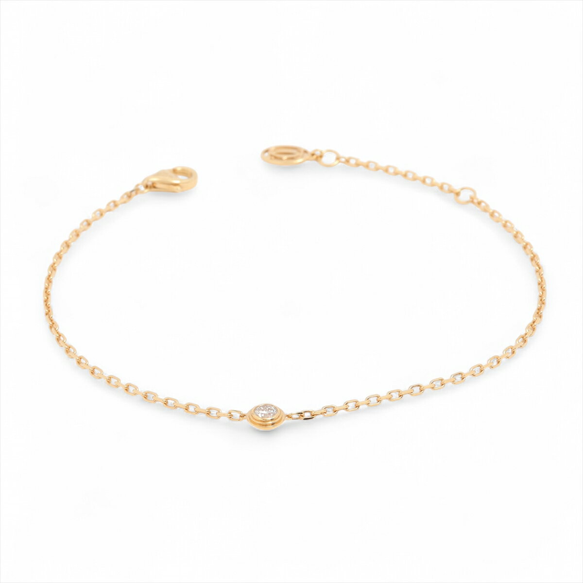 【中古】カルティエ ダムール ダイヤ ブレスレット 750(YG) 1.9g