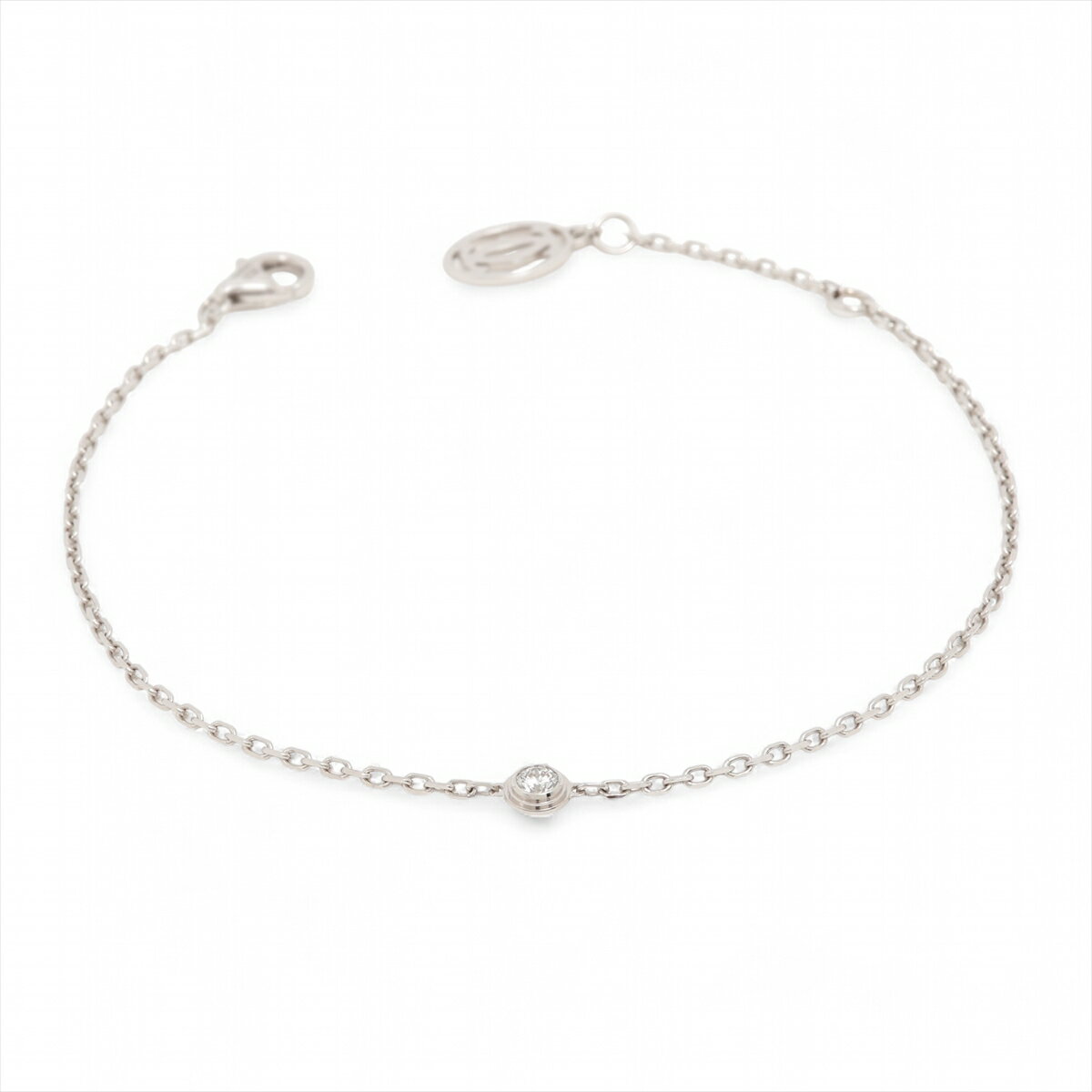 【中古】カルティエ ダムール SM ダイヤ ブレスレット 750(WG) 2.2g