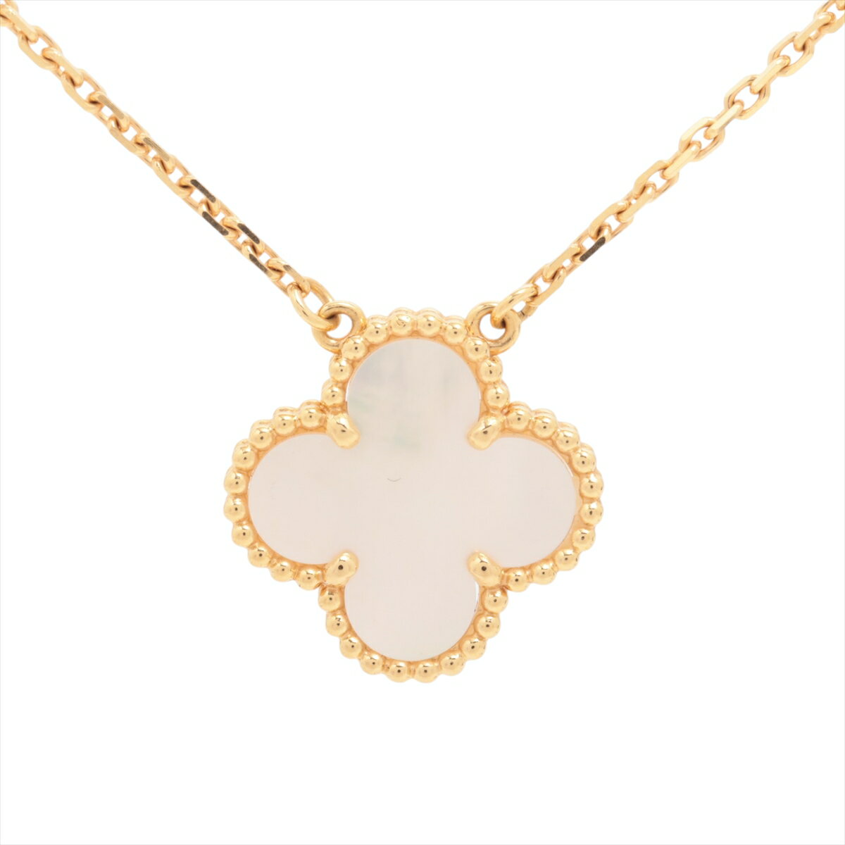 【中古】ヴァンクリーフ&アーペル ヴィンテージアルハンブラ シェル ネックレス 750(YG) 5.2g VCARA45900