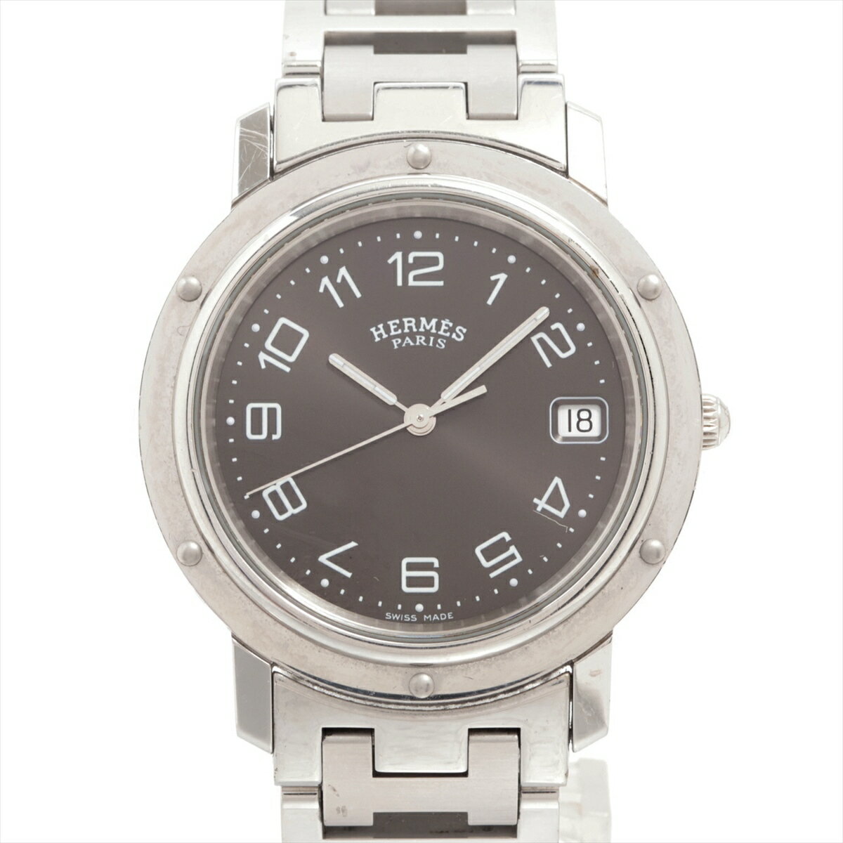 【中古】エルメス クリッパー CL6.710 SS SS QZ グレー文字盤 あまりごま3