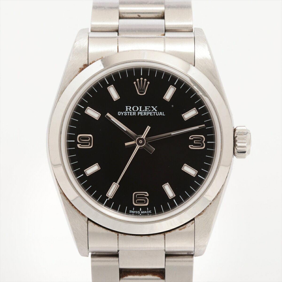 【中古】ロレックス オイスターパーペチュアル 77080 SS SS AT 黒文字盤 あまりごま2