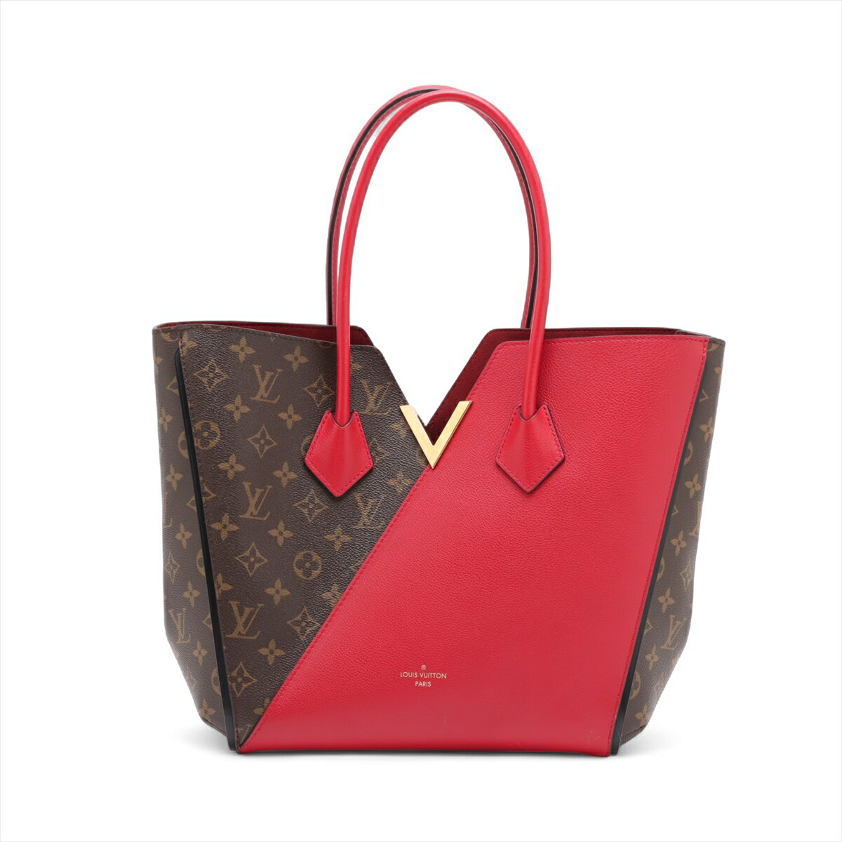 【中古】ヴィトン モノグラム キモノPM M41856 ブラウンxレッド