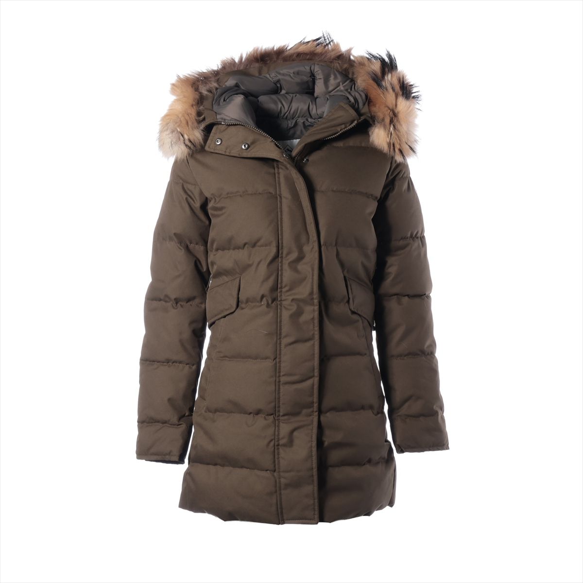 樂天商城 - 【中古】ピレネックス ポリエステル ダウンジャケット JP34 レディース カーキ GRENOBLE FUR ファー取り外し可