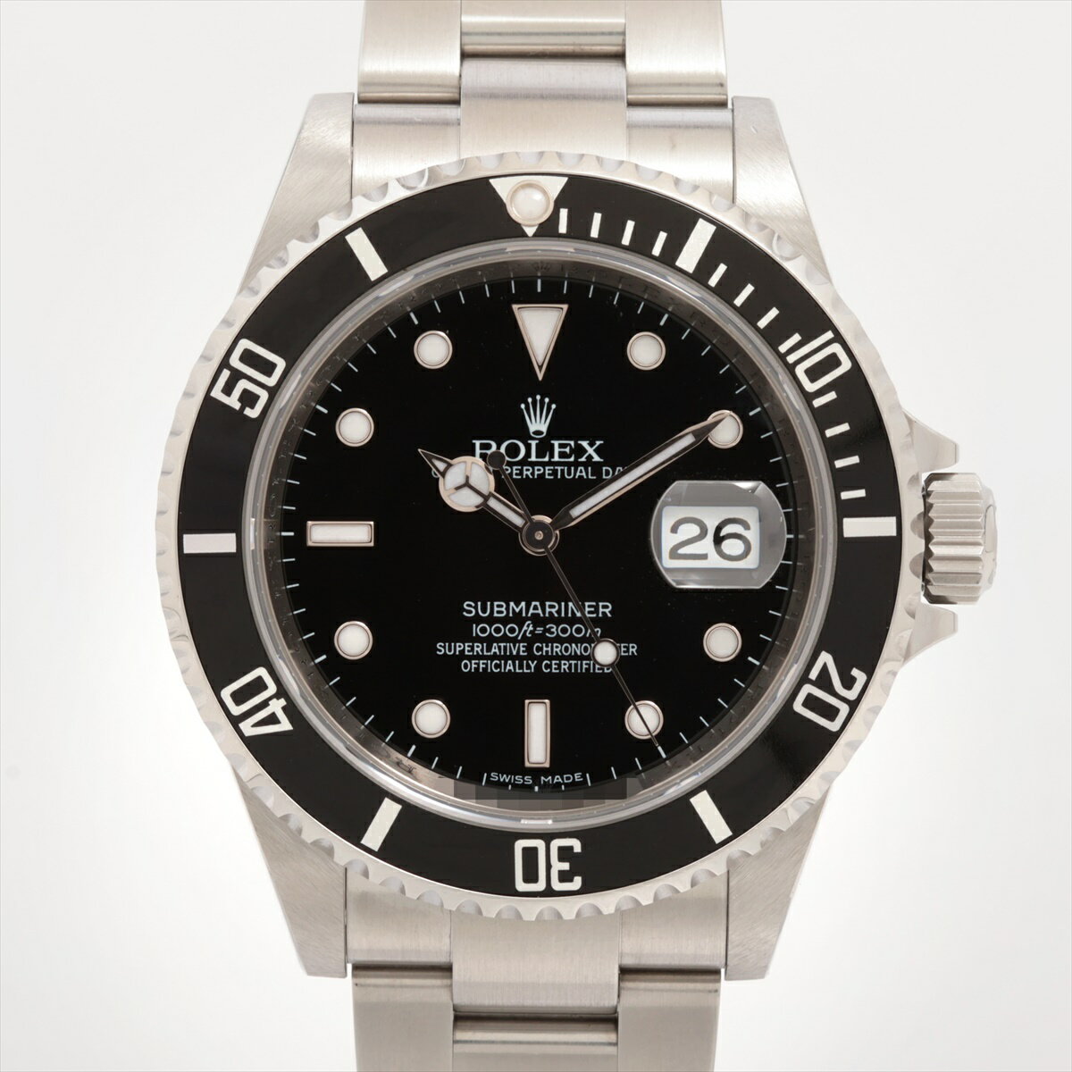 【中古】ロレックス サブマリーナーデイト 16610 SS SS AT 黒文字盤