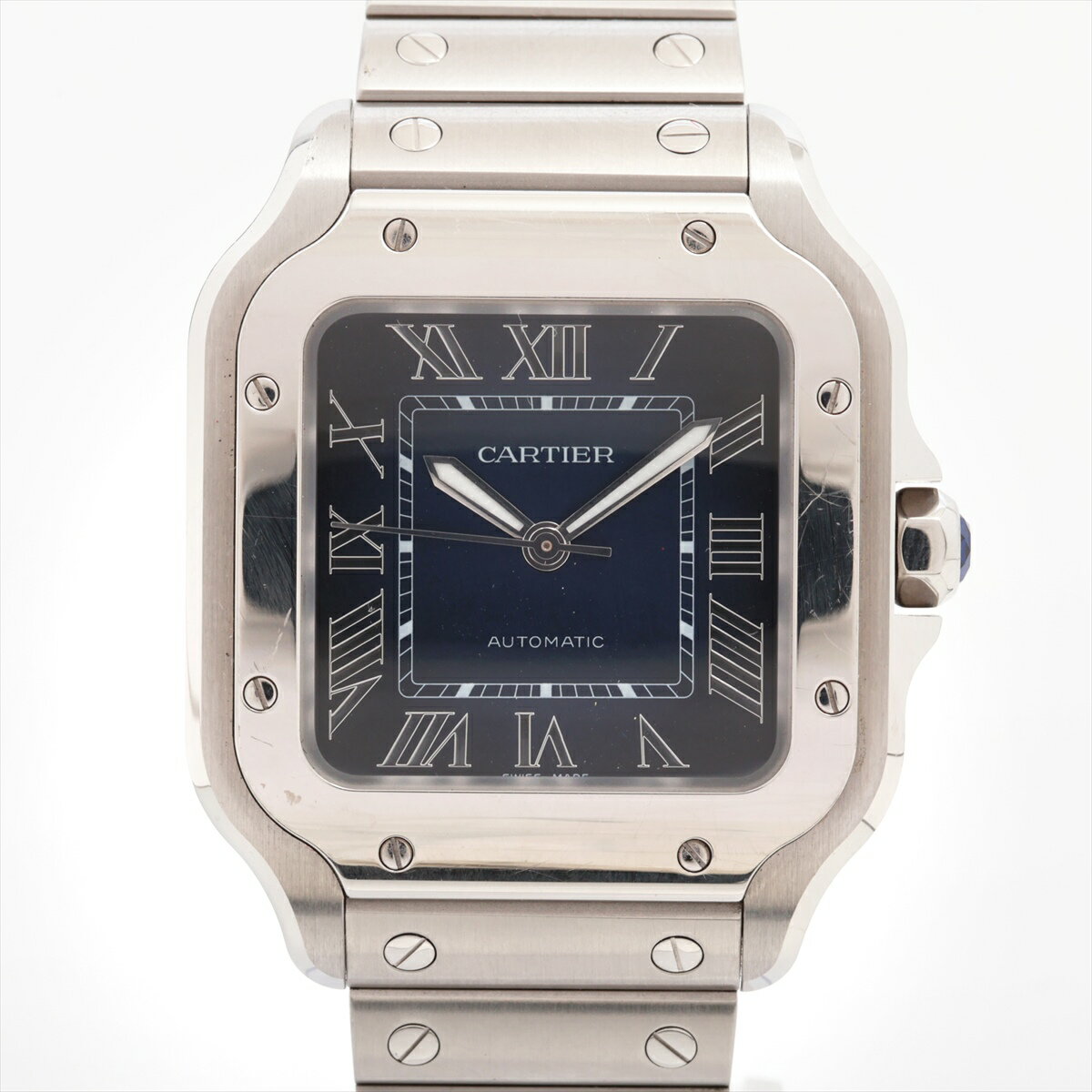 【中古】カルティエ サントス ドゥ カルティエ MM WSSA0063 SS SS AT 青文字盤 あまりごま2