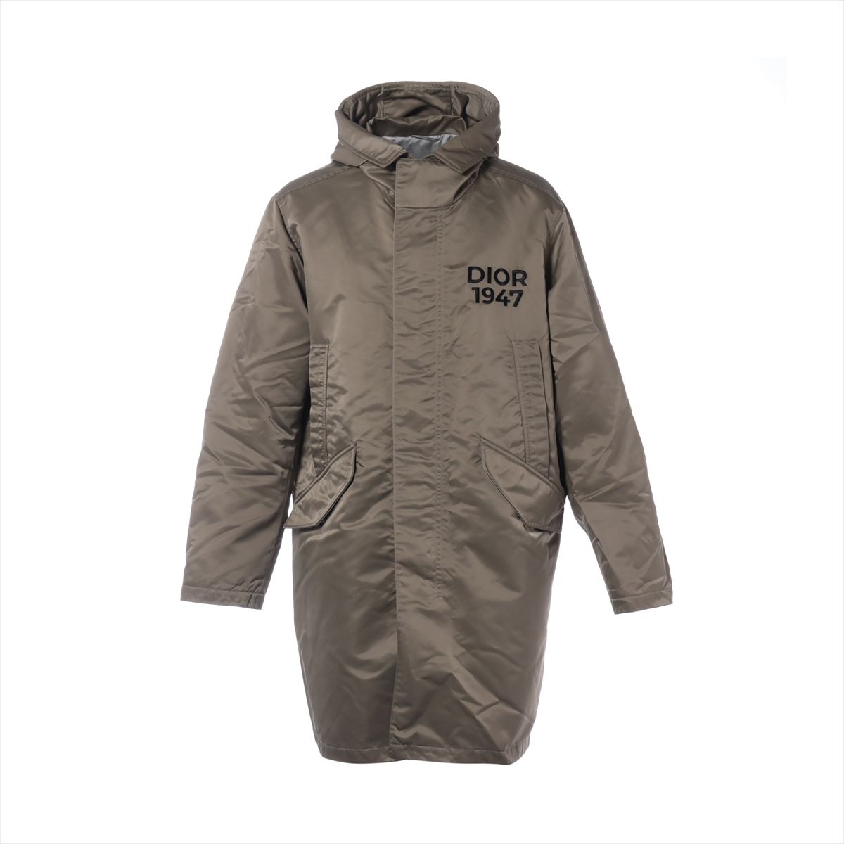 乐天商城 - 【中古】ディオール 24AW ナイロン 中綿コート 48 メンズ カーキ 413C303A6007