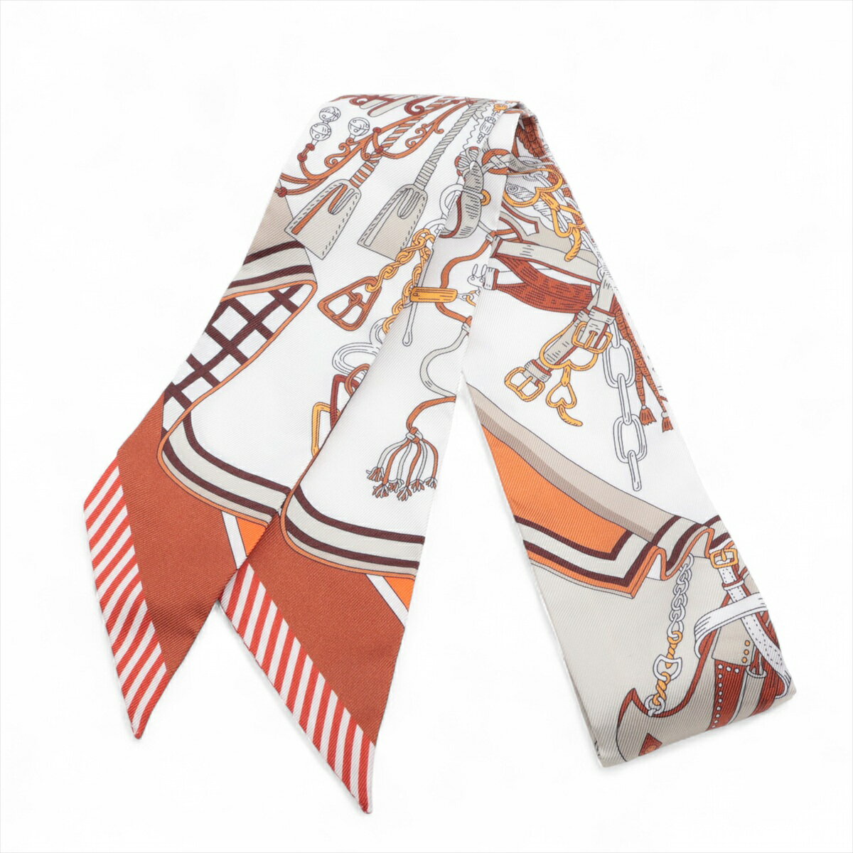 【中古】エルメス ツイリー BOUQUETS SELLIER 鞍職人の花束 スカーフ シルク アルザン