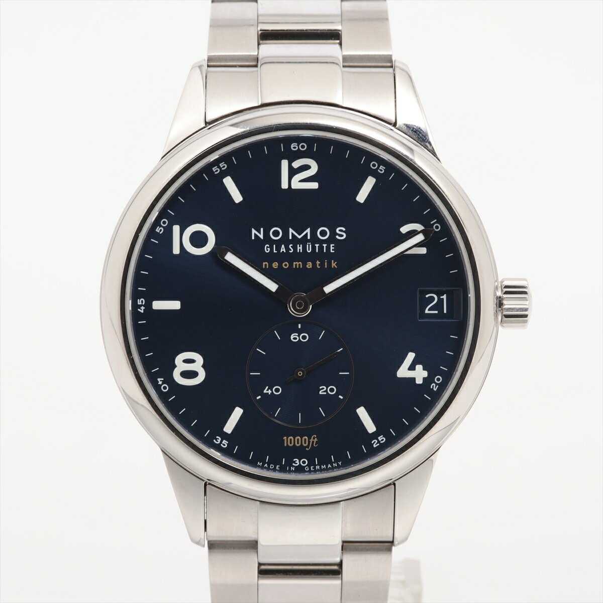 【中古】ノモス クラブ ネオマティック42デイト 782/3380 SS SS AT 青文字盤 あまりごま3