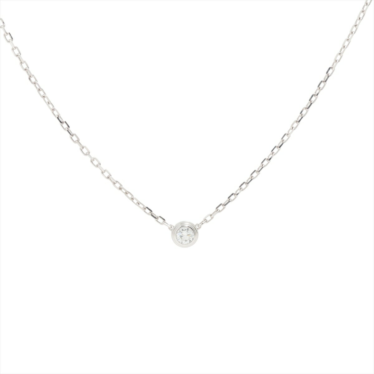 【中古】カルティエ ダムール SM ダイヤ ネックレス 750(WG) 3.1g