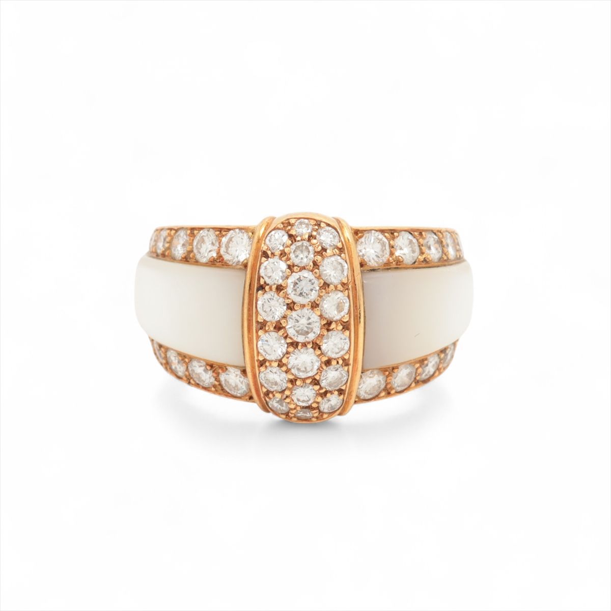 乐天商城 - 【中古】ヴァンクリーフ&アーペル シェル ダイヤ リング 18Kt(YG) 11.1g