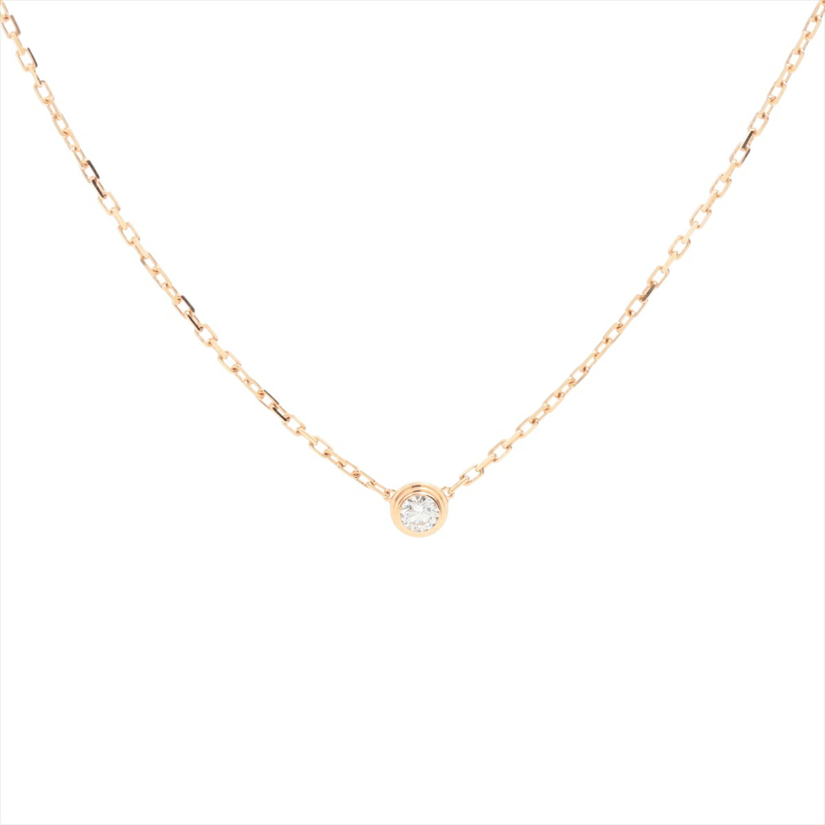 【中古】カルティエ ダムール SM ダイヤ ネックレス 750(PG) 2.8g