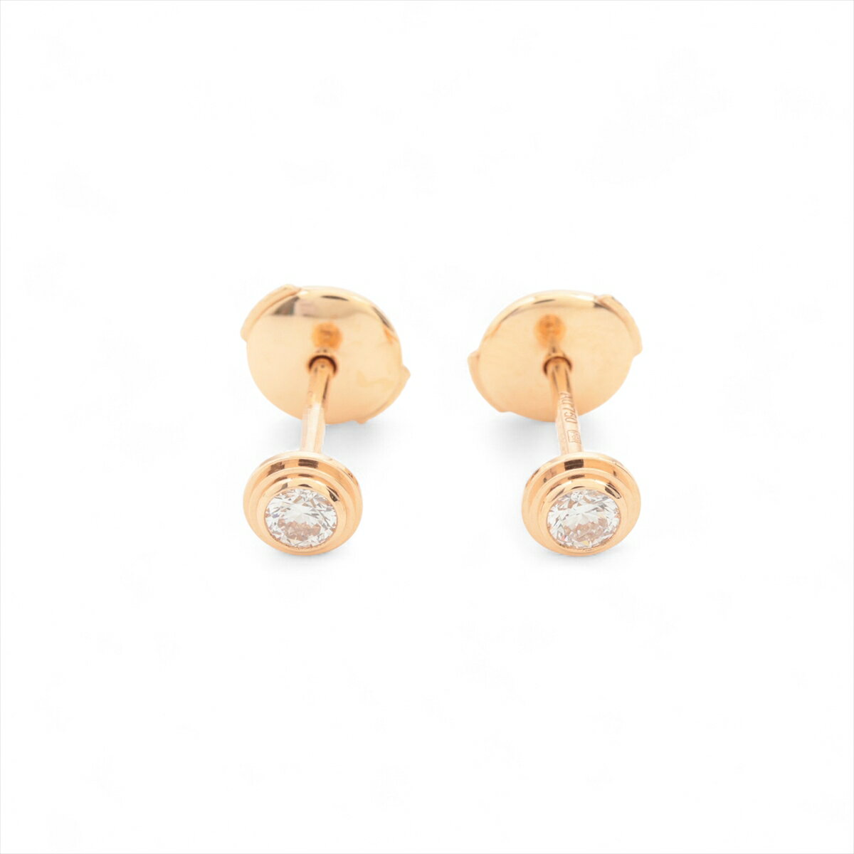 【中古】カルティエ ダムール XS ダイヤ ピアス 750(PG) 1.4g