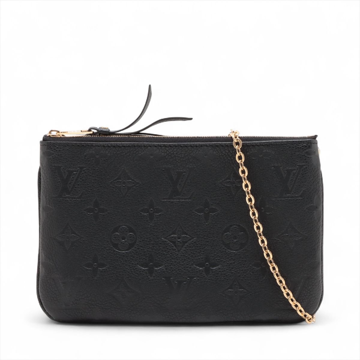 LOUIS VUITTON - 【中古】ヴィトン モノグラムアンプラント ポシェットドゥーブルジップ M68568 ブラック RFID反応あり