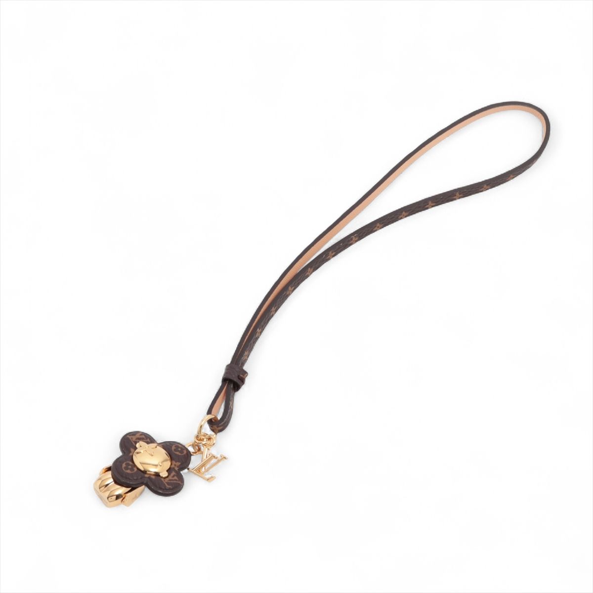 Clothing Accessories (Caps, Ties, Belts) - 【中古】ヴィトン M02177 バッグチャームミニヴィヴィエンヌ DI2245 チャーム GP×PVC ブラウン×ゴールド