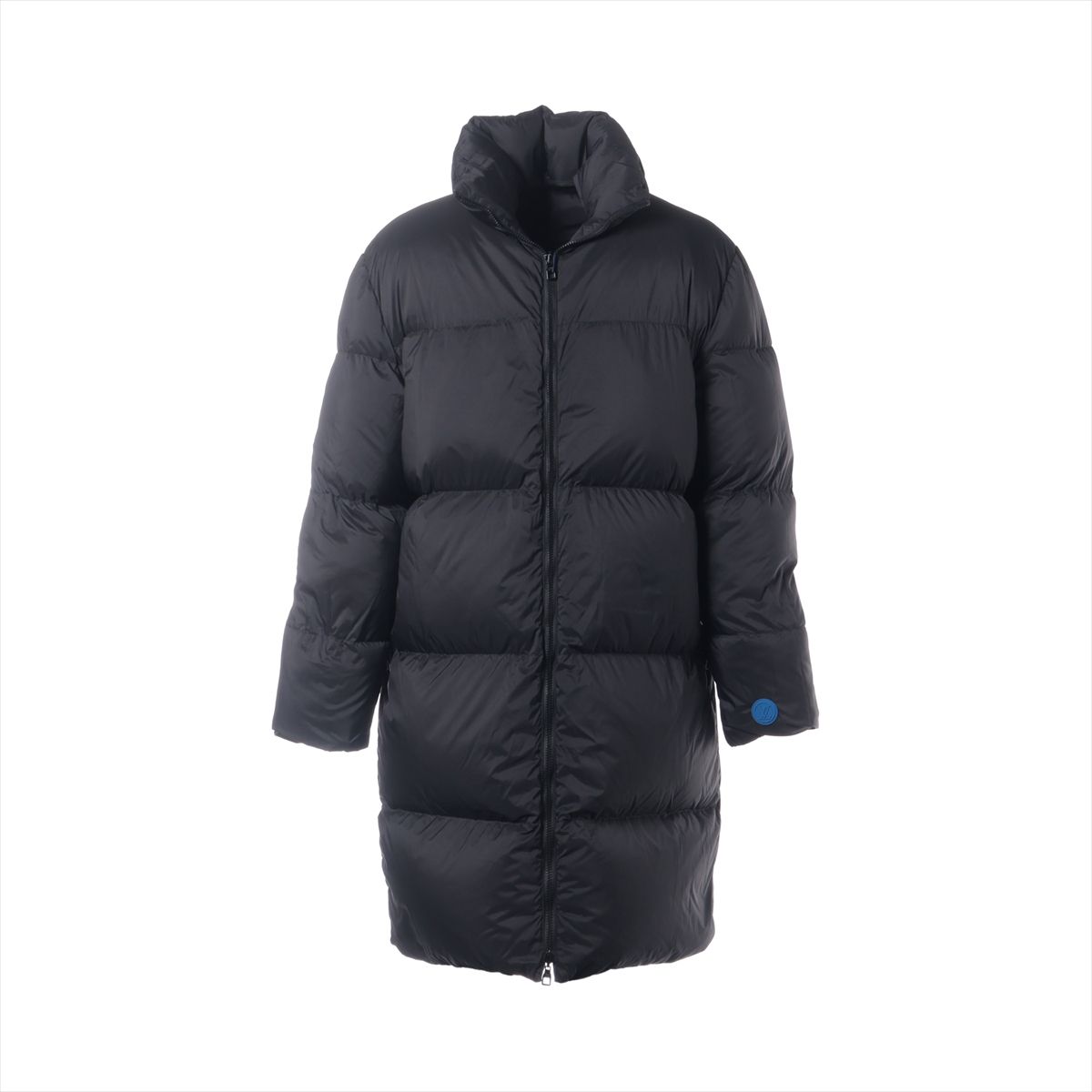 【中古】ヴィトン LVステープルエディション 23SS ナイロン ダウンコート 46 メンズ ブラック RM231Q リバーシブル ロゴ モノグラム フード収納可