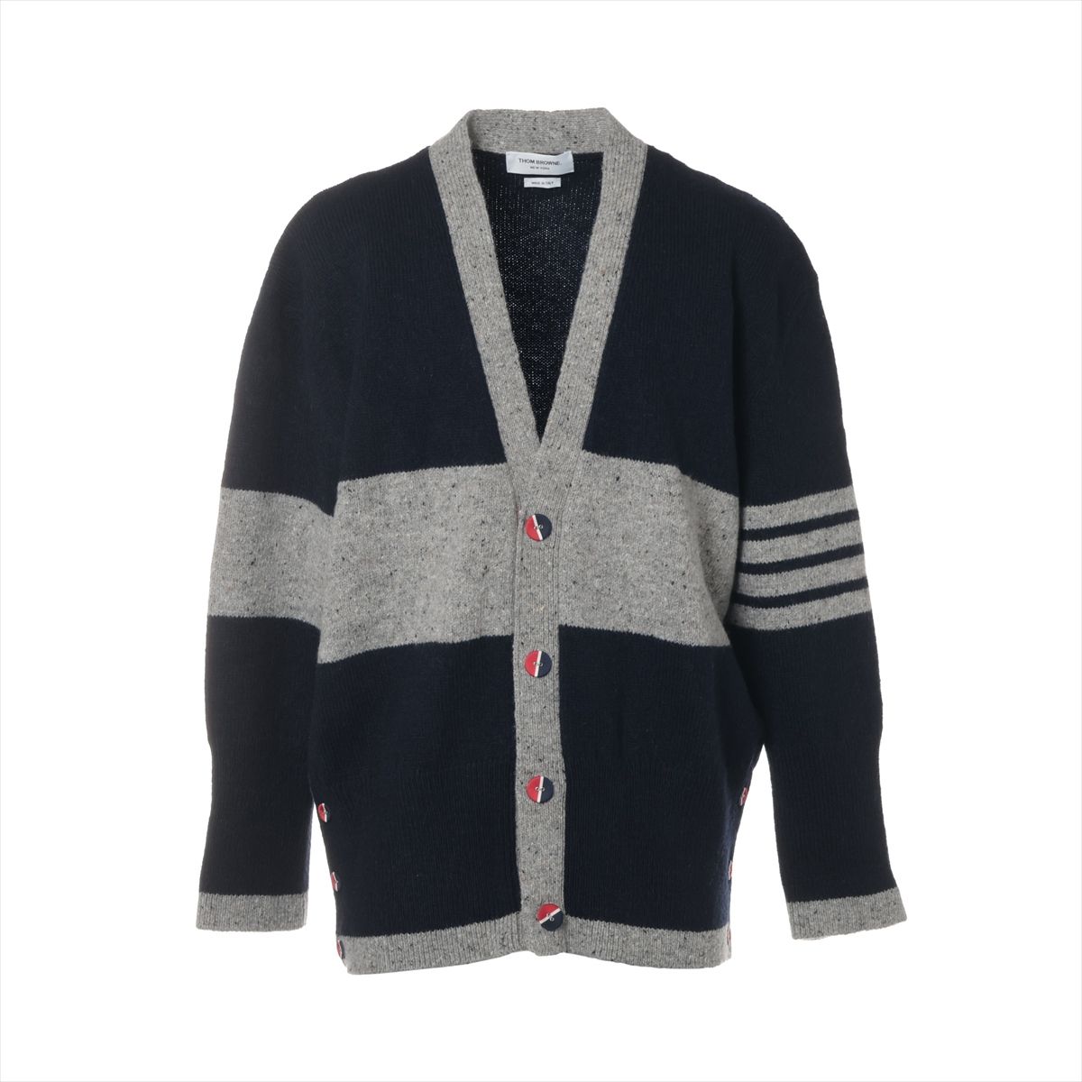 【中古】トムブラウン ウール カーディガン 1 メンズ グレー MKC434A Y1032