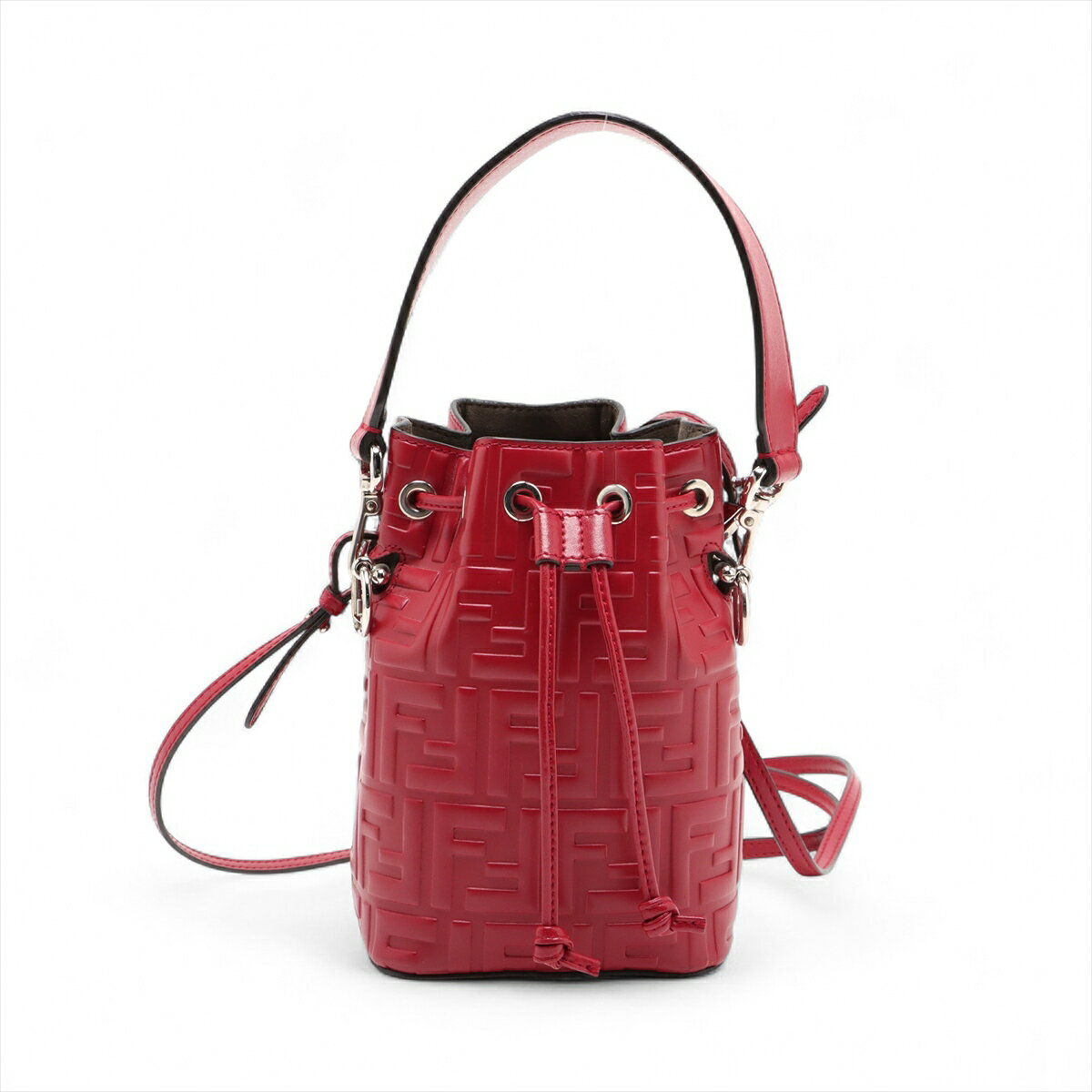 【極美品】FENDI ハンドバッグ　ズッカ　エトニコバッグ　赤　フェンディ FENDI フェンディ エトニコ ズッカ ハンドバッグ バッグ キャンバス