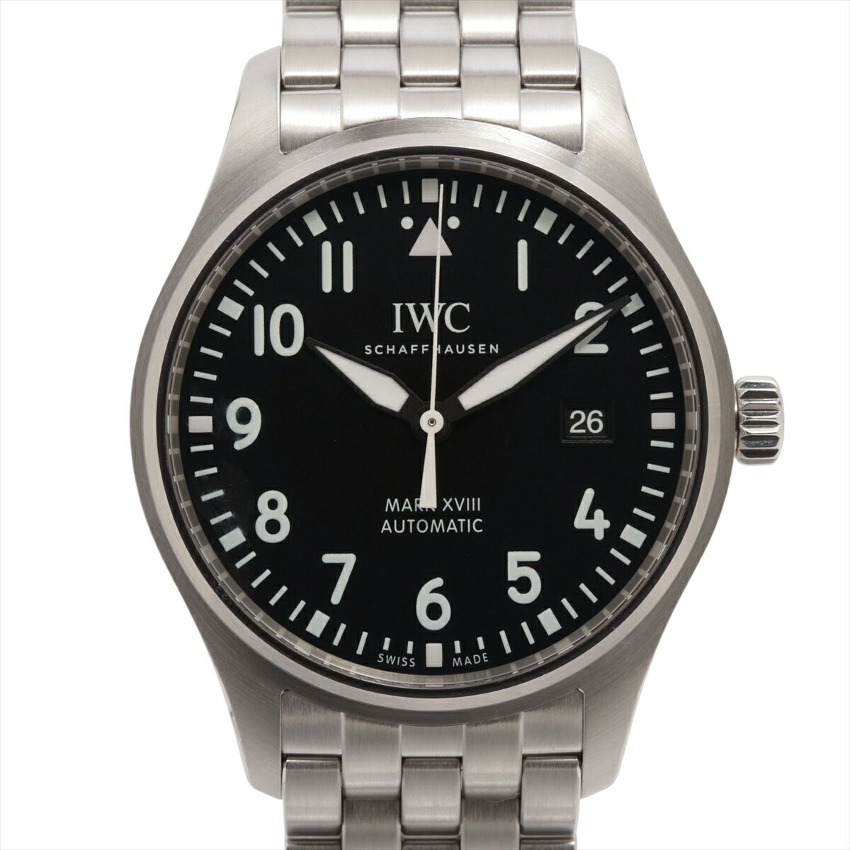 【中古】IWC パイロットウォッチ マークXVIII IW327011 SS SS AT ブラック文