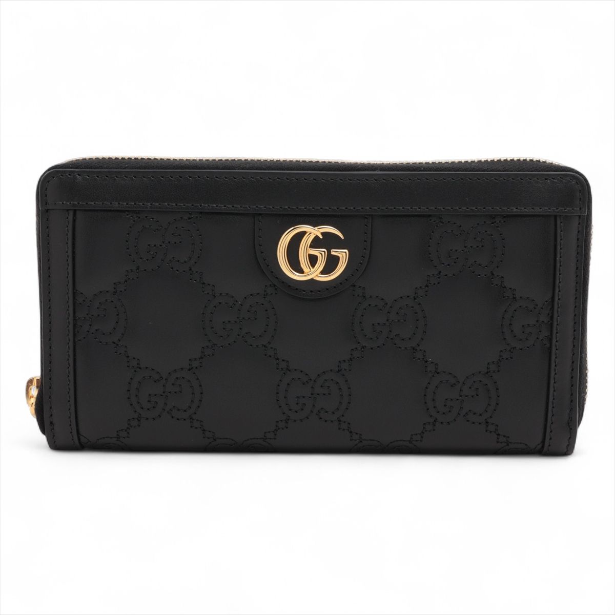 乐天商城 - 【中古】グッチ GGマトラッセ 723784 レザー ラウンドジップウォレット ブラック