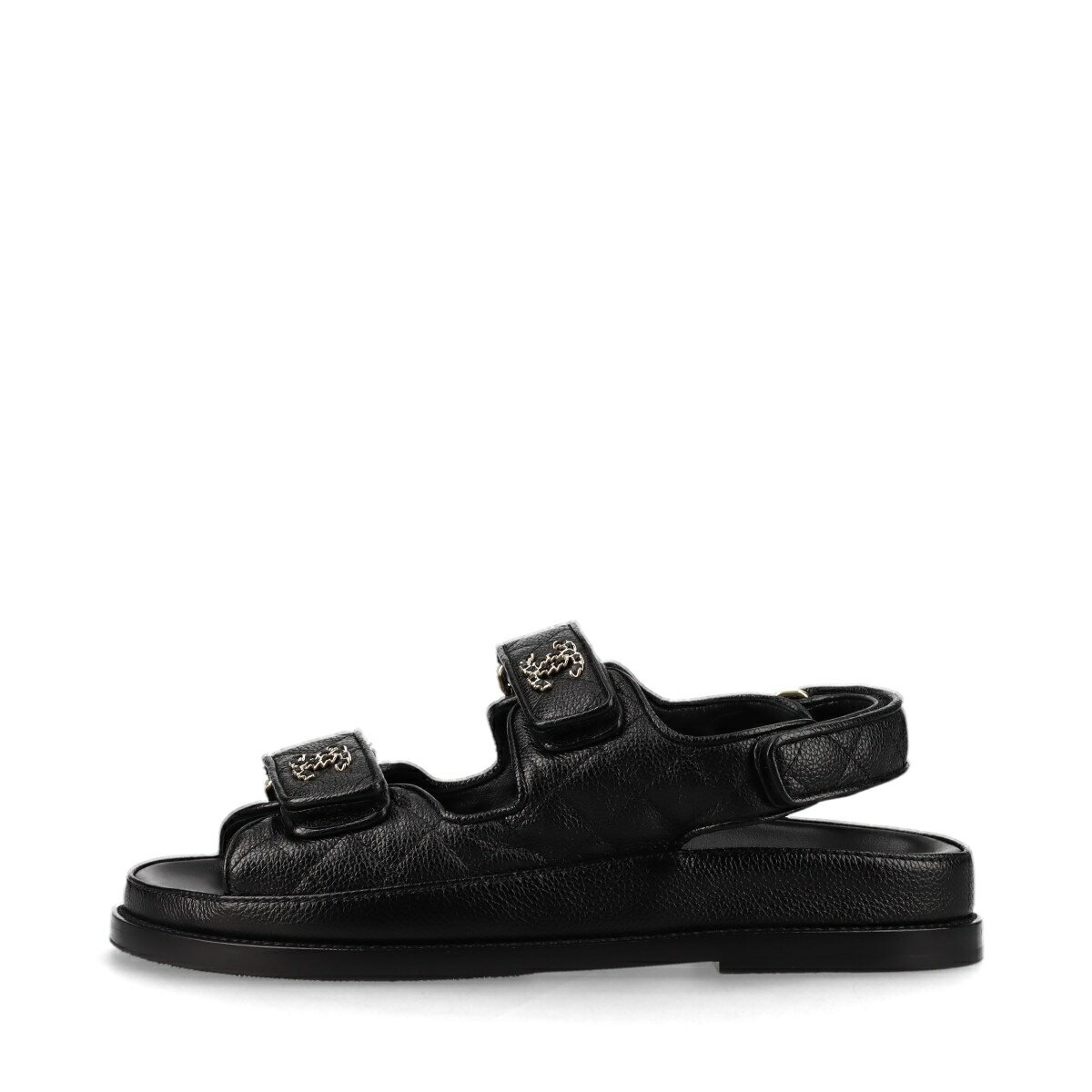 CHANEL シャネルレザーサンダル 　　 　ミュール ココマーク　ブラック CHANEL（シャネル） ココマーク レザー ミュール サンダル イタリア