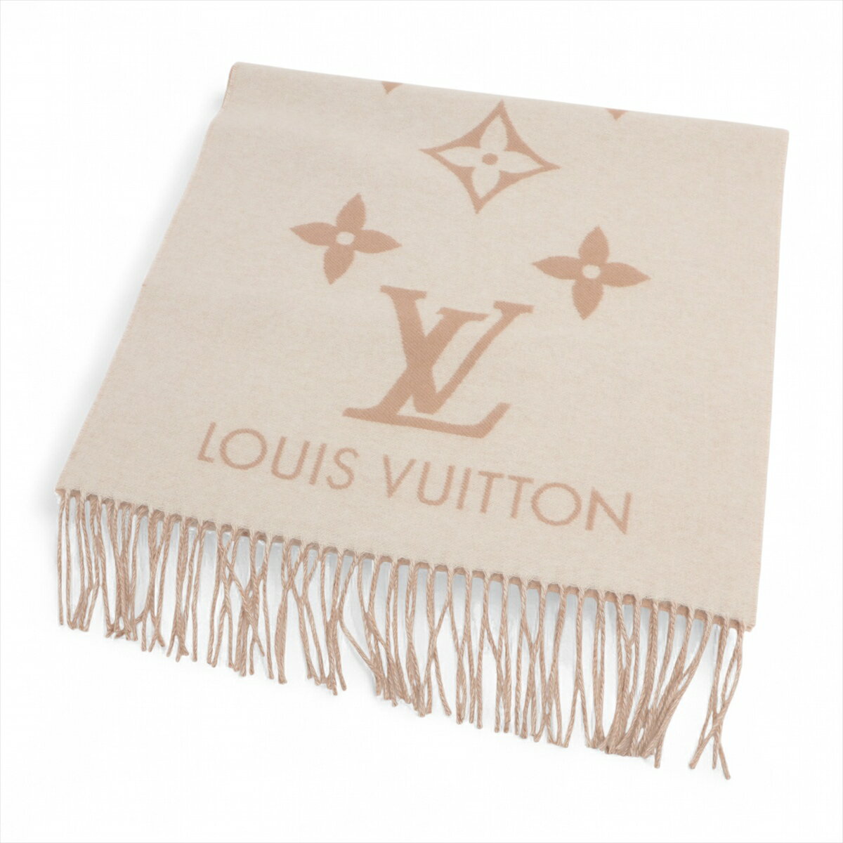 LOUIS VUITTON ベージュ マフラー 大判 Louis Vuitton 上品な【マフラー・LV エセンシャル シャイン】 (Louis
