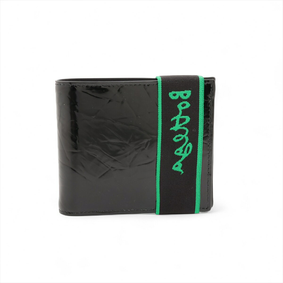 【中古】ボッテガヴェネタ レザー コンパクトウォレット ブラック