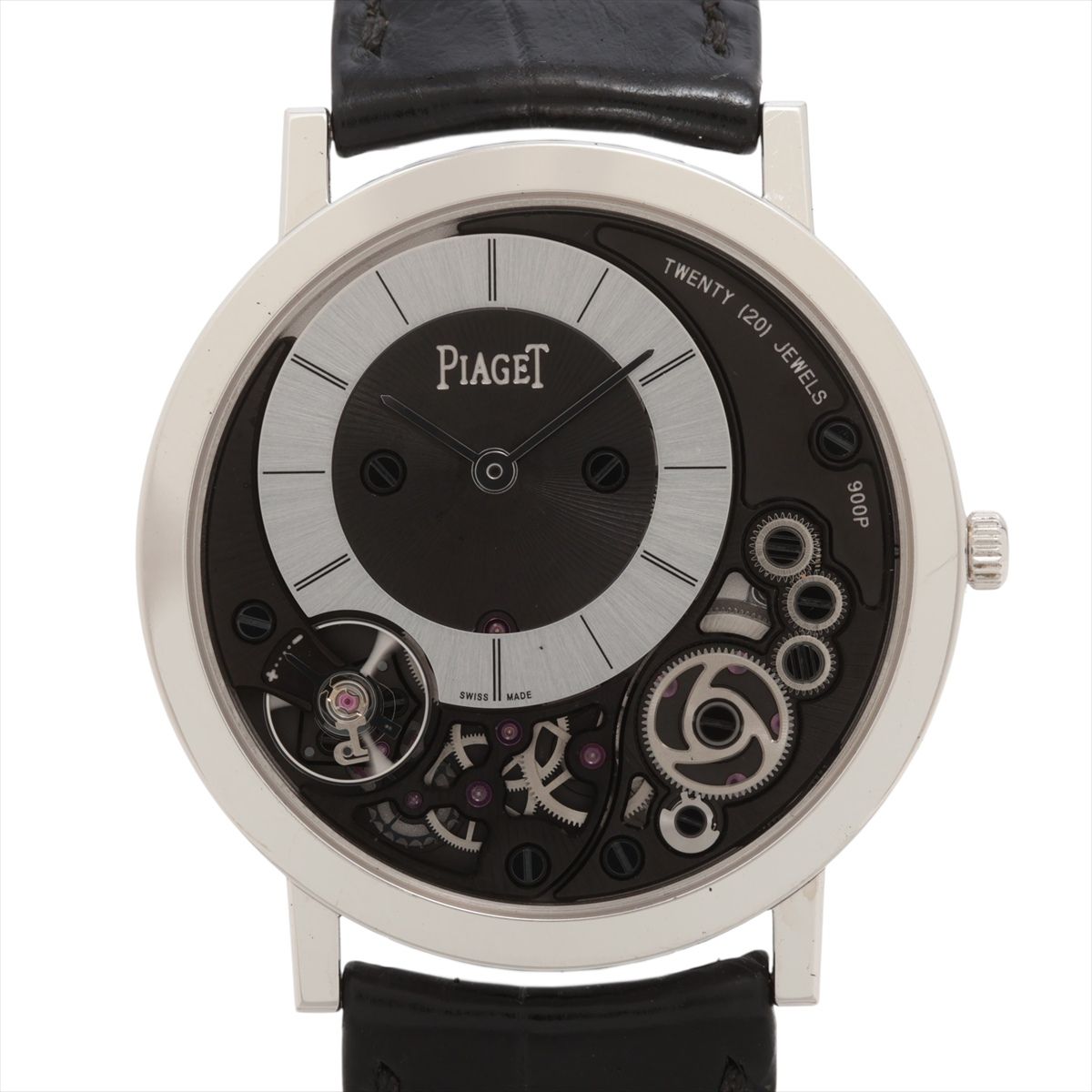 PIAGET - 【中古】ピアジェ アルティプラノ G0A39111 WG WG×革 手巻き スケルトン文字盤