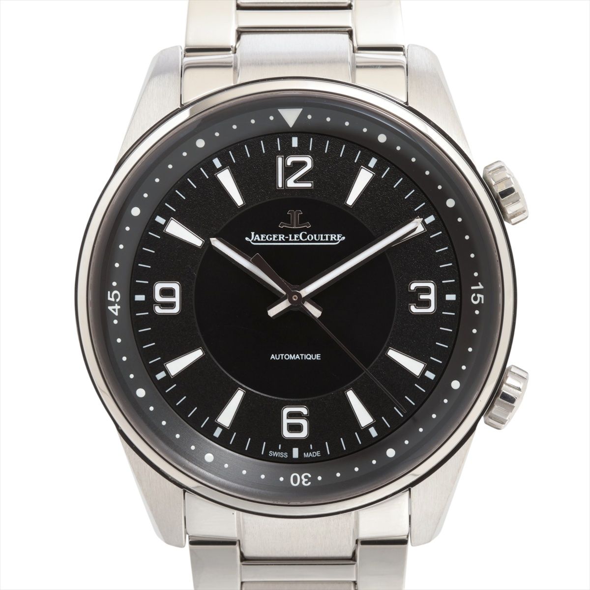 【中古】ジャガールクルト ポラリス Q9008170 SS SS AT ブラック文字盤 あまりごま6 枕破損