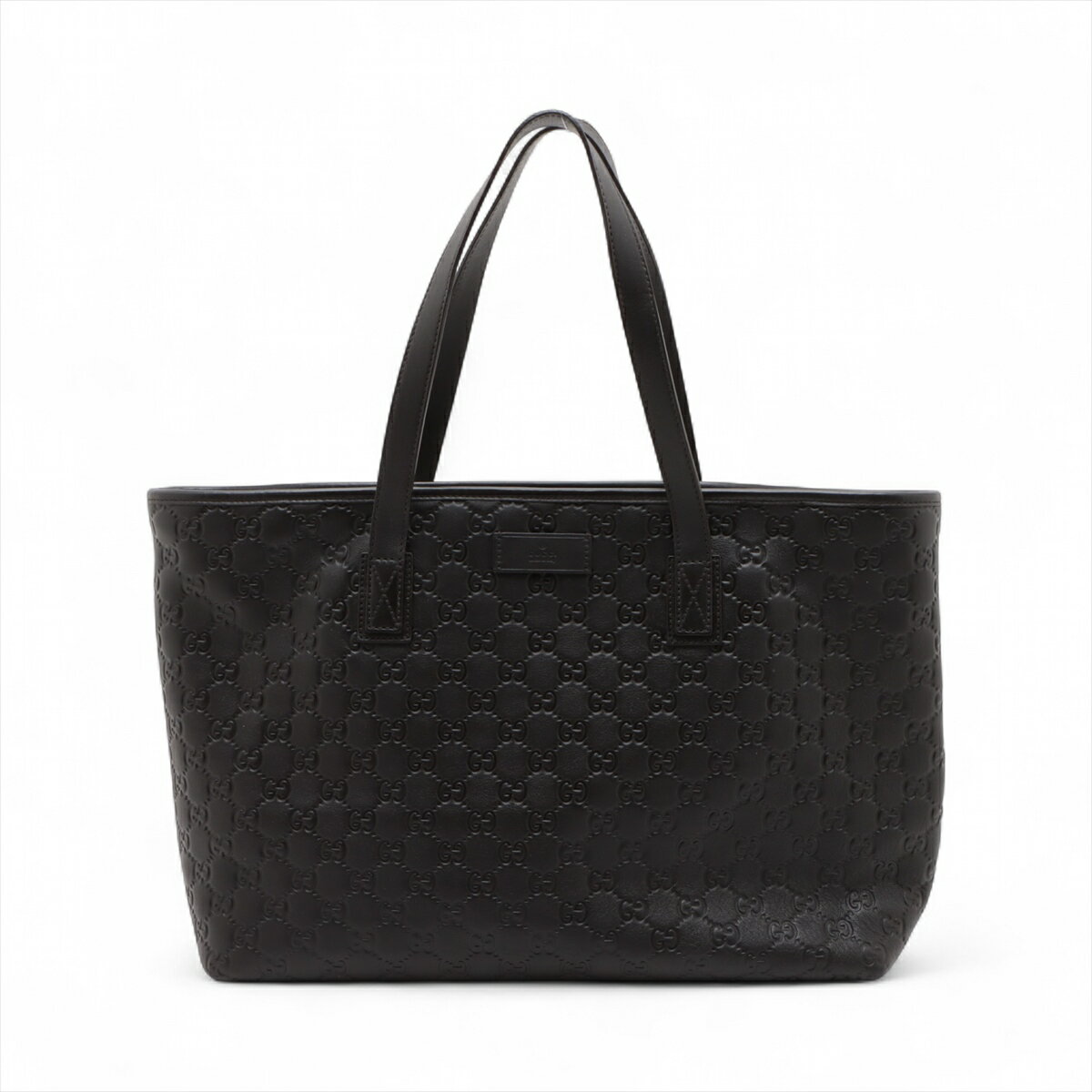 【中古】グッチ グッチシマ レザー トートバッグ ブラック 211137