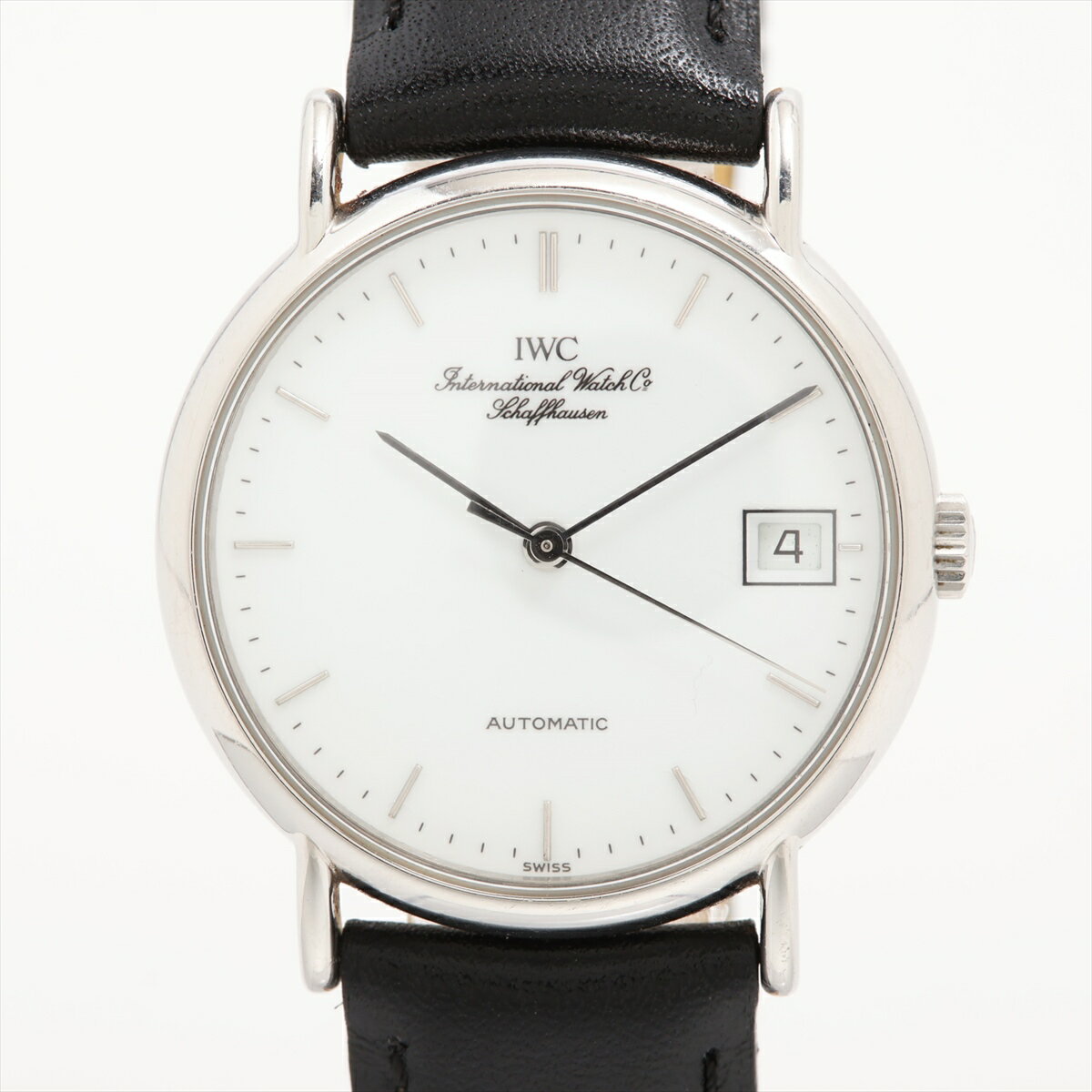 【中古】IWC ポートフィノ IW351320 SS SS×社外革 AT ホワイト文字盤