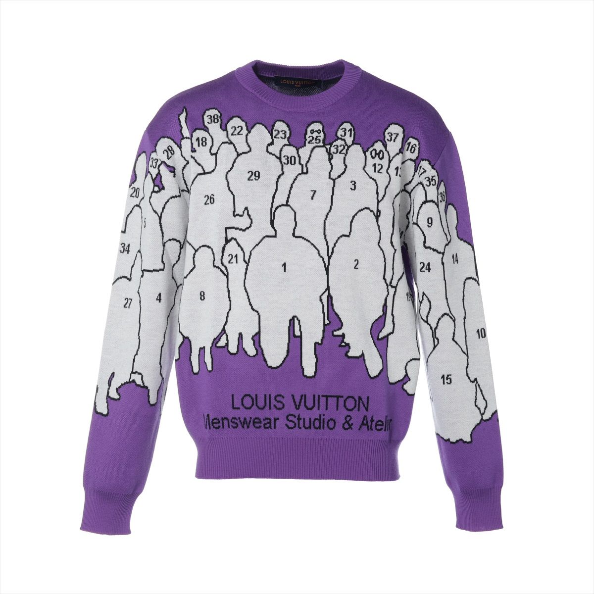 【中古】ヴィトン 22AW ウール ニット M メンズ パープル RM222