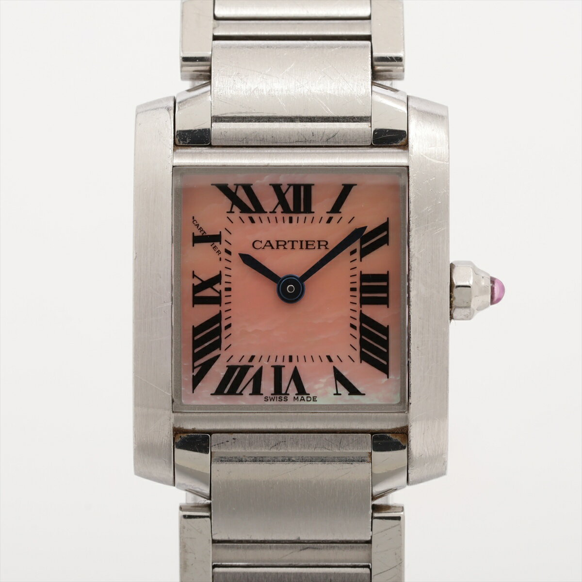 【中古】カルティエ タンクフランセーズSM W51028Q3 SS SS QZ ピンクシェル文字盤