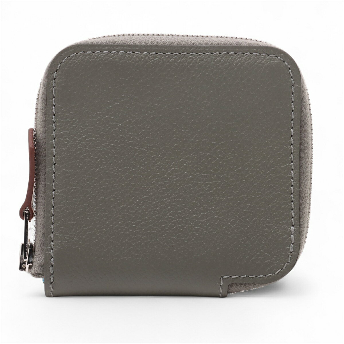 【中古】エルメス アザップ コンパクトミニ シルクイン エバーカラー コインケース ブルーグラシエ シルバー金具 W:2024年