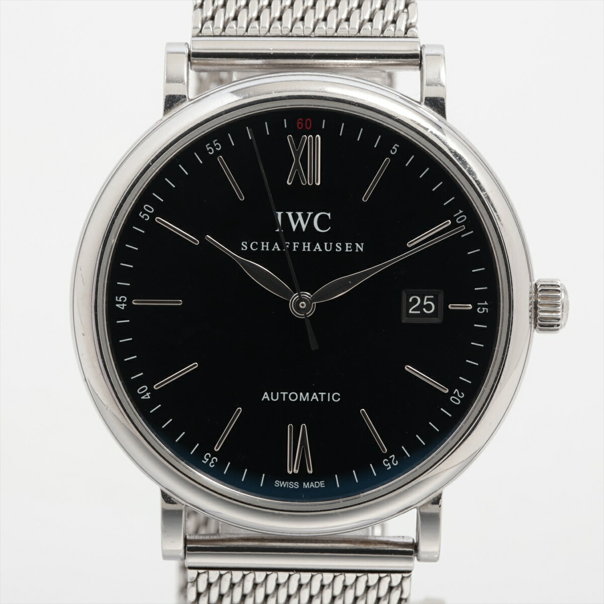 【中古】IWC ポートフィノ IW356502 SS 社外SS AT ブラック文字盤