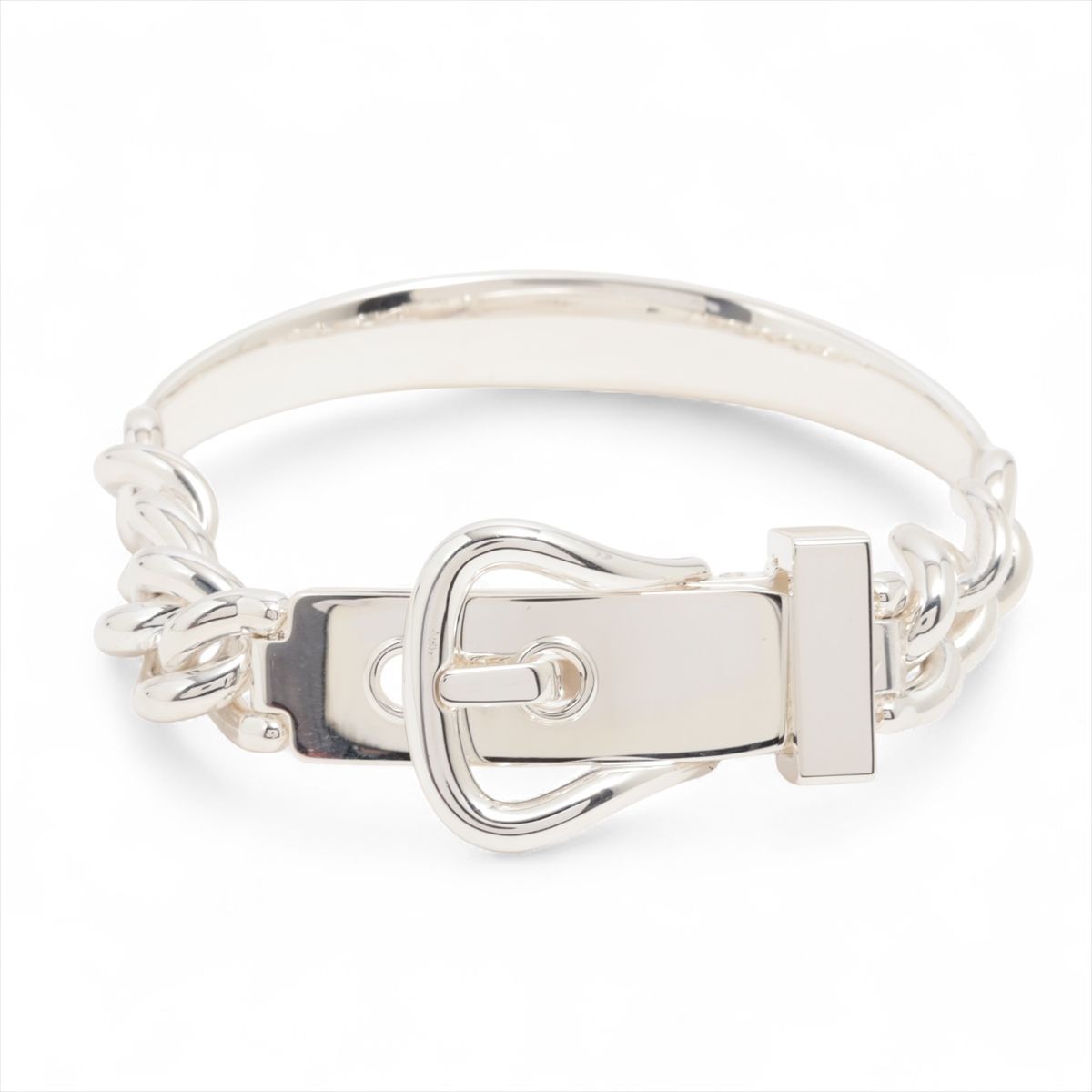 Cubic Zirconia - 【中古】エルメス ブックルセリエ アンフレクシブル 2025 ブレスレット 15 925 54.0g シルバー