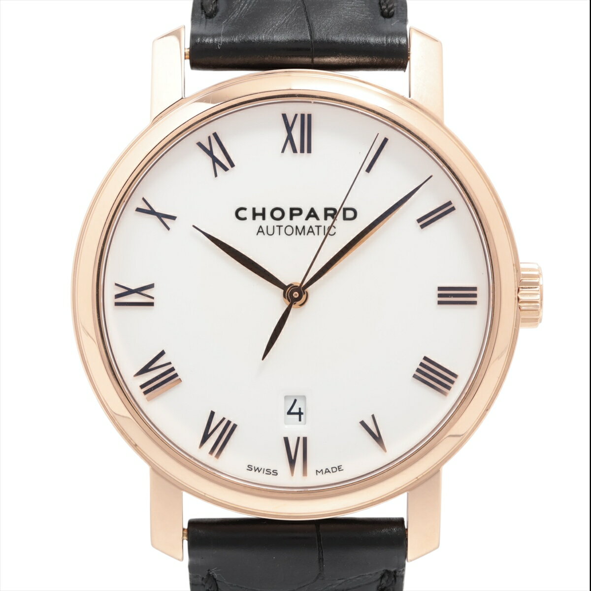 【中古】ショパール クラシック 161278-5005 PG PG×革 AT ホワイト文字盤
