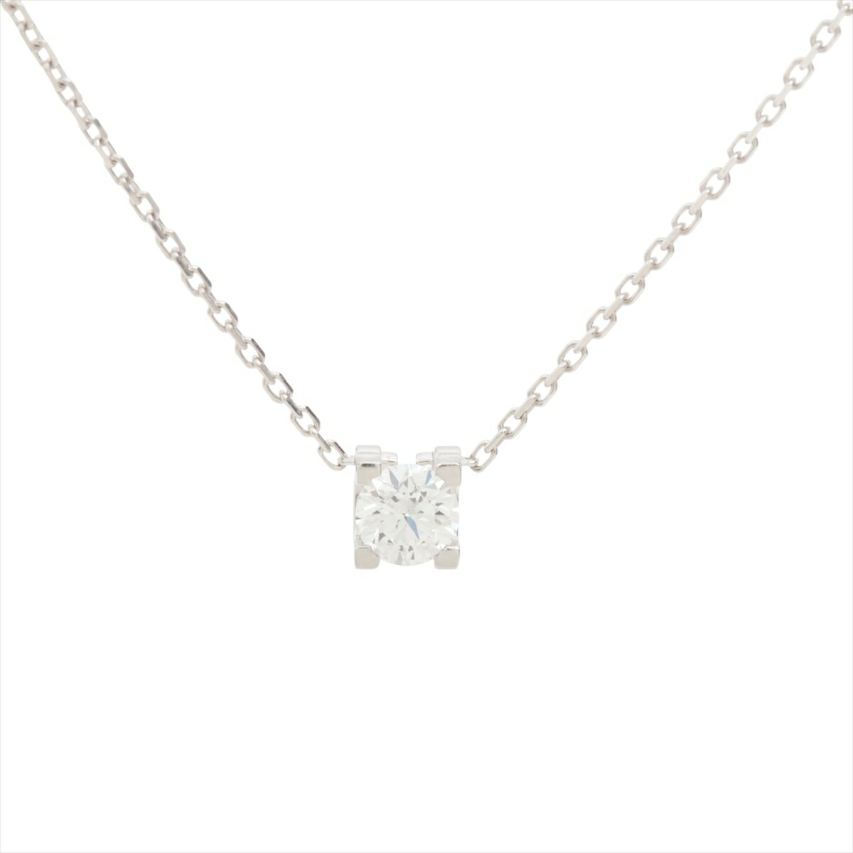【中古】カルティエ Cドゥカルティエ ダイヤ ネックレス 750(WG) 2.6g