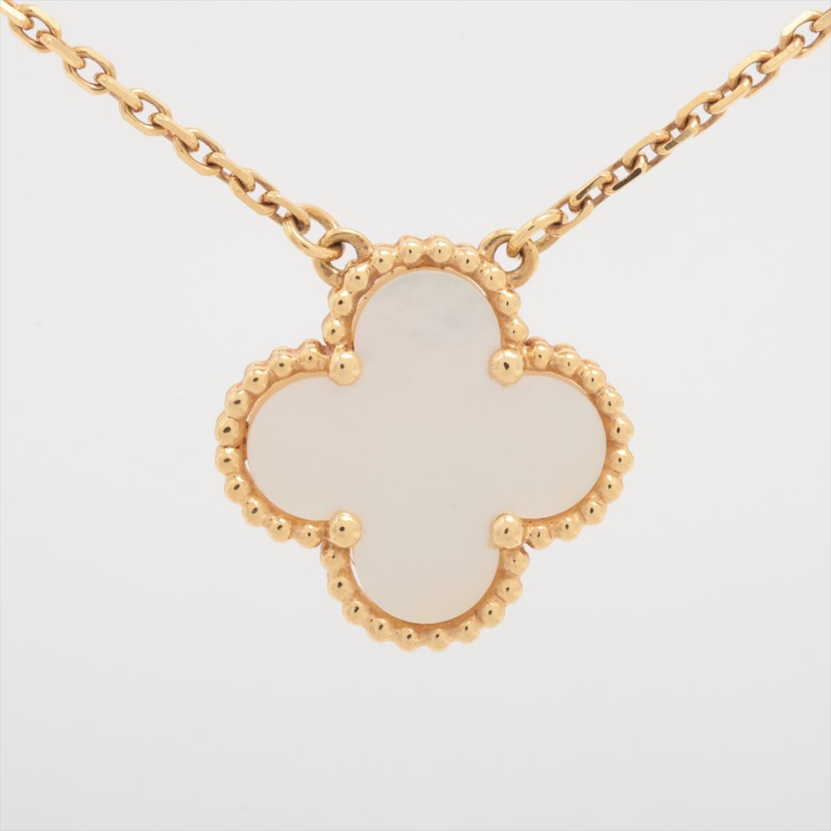 【中古】ヴァンクリーフ&アーペル ヴィンテージアルハンブラ シェル ネックレス 750(YG) 5.2g