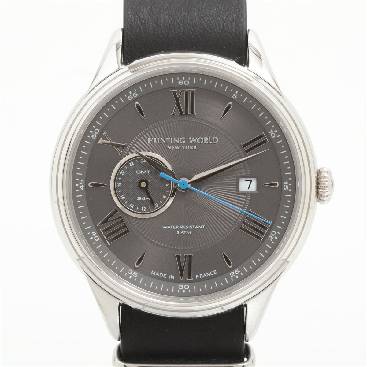 【中古】ハンティングワールド SS SS×革 QZ グレー文字盤 HWG010(2.0)