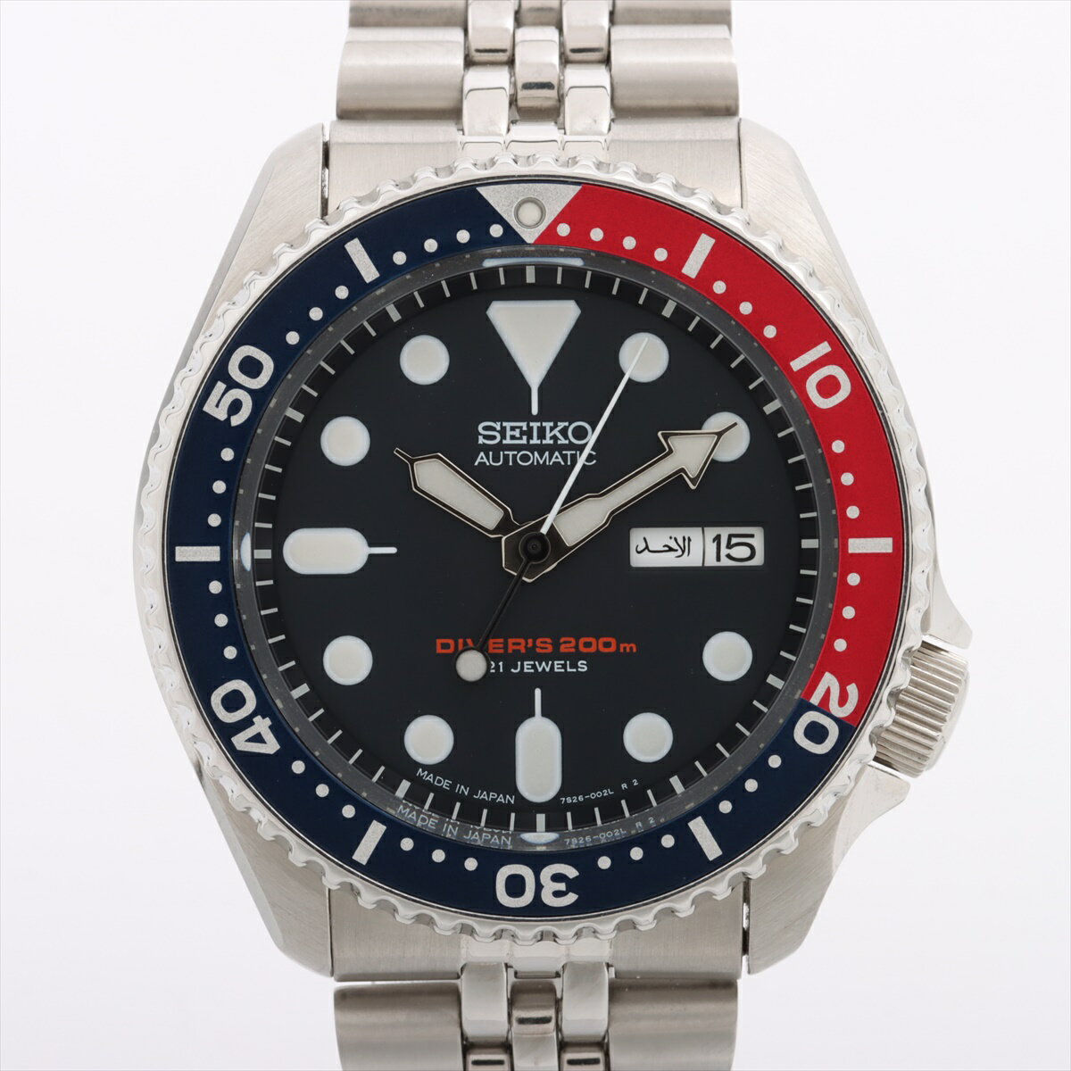 商品番号 A4196667 カテゴリ 腕時計 ブランド セイコー 商品ランク B サイズ ケース縦：約41 ケース横：約41 腕周り：約15.5 付属品 なし 素材 SS ムーブメント AT 文字盤 ブラック あまりゴマ なし 備考 使用による傷や汚れが見られますが、ご着用に問題の無いお品物です。 サイズガイドはこちら